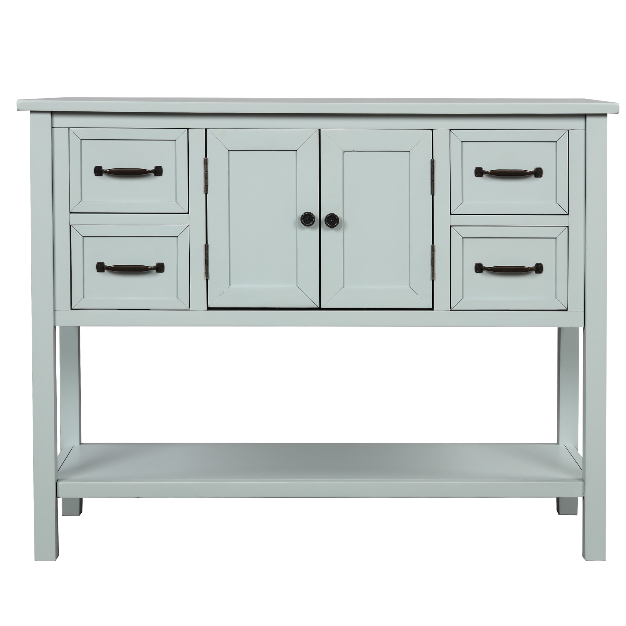 Pouuin SCU620CS Country Cold Cyan Wood Console Table