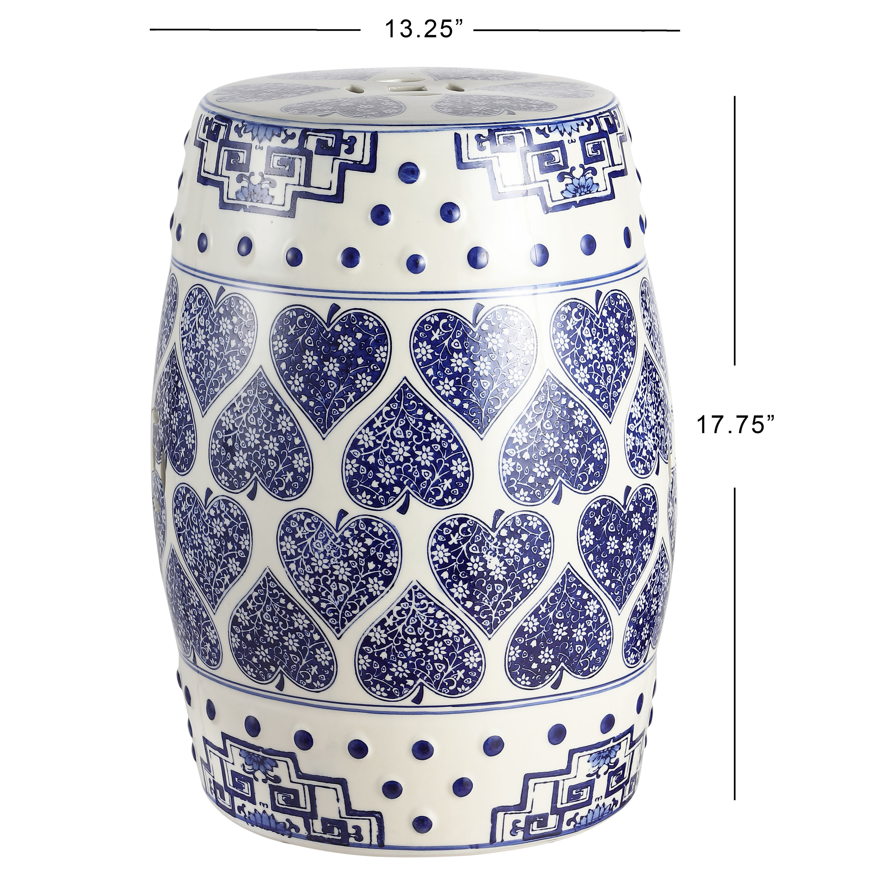 Blue and best sale white ceramic stool