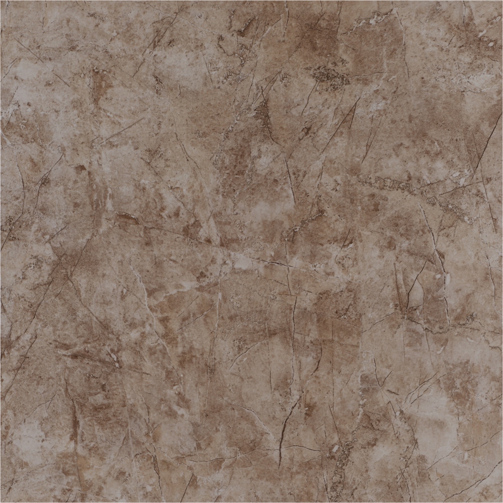 Style Selections PMAB91QS Brown Glazed Ceramic Marble Look Floor Tile