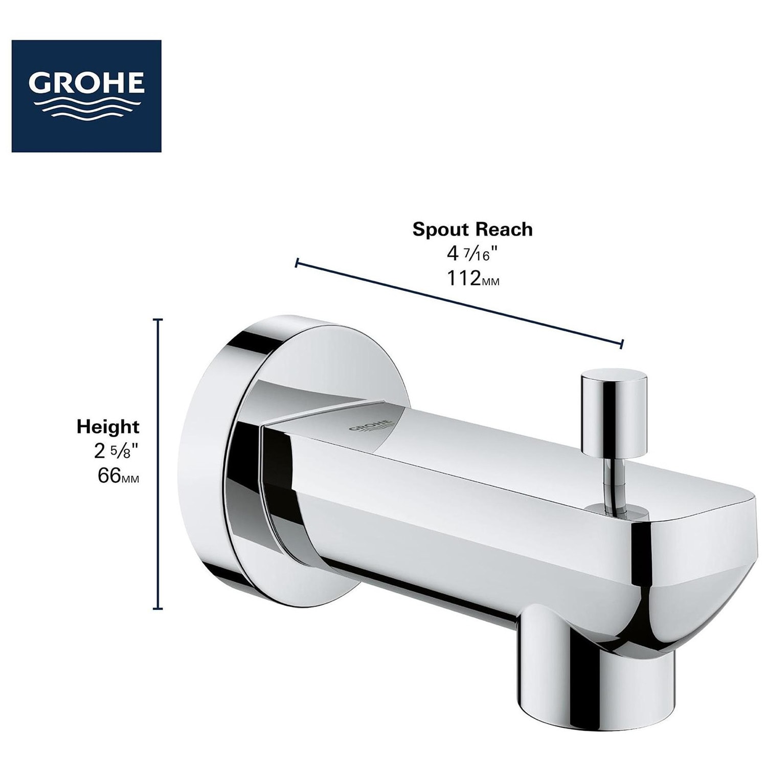 GROHE 13382001 Tub-Spout - View #3