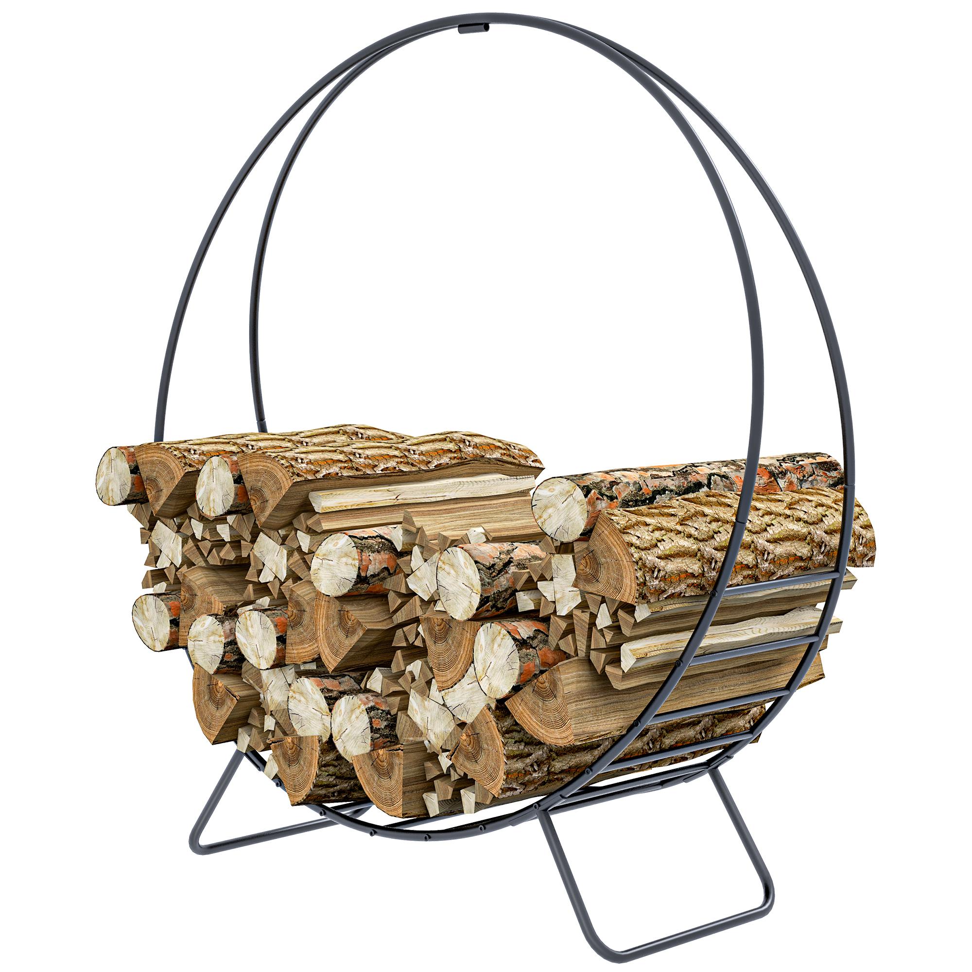 Bayfeve BFAOS-29255-FP 43.3-in x 40.2-in x 15-in Metal Log rack