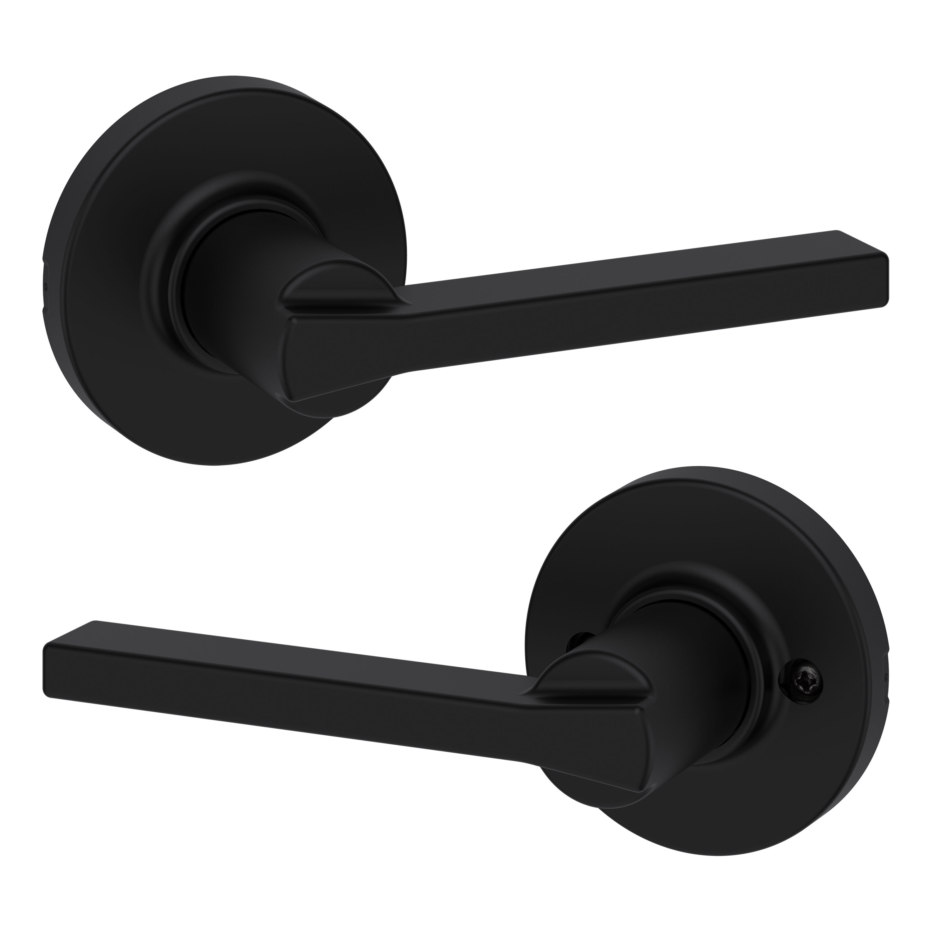 Kwikset Casey Matte Black Interior Hall/Closet Passage Door Handle in ...