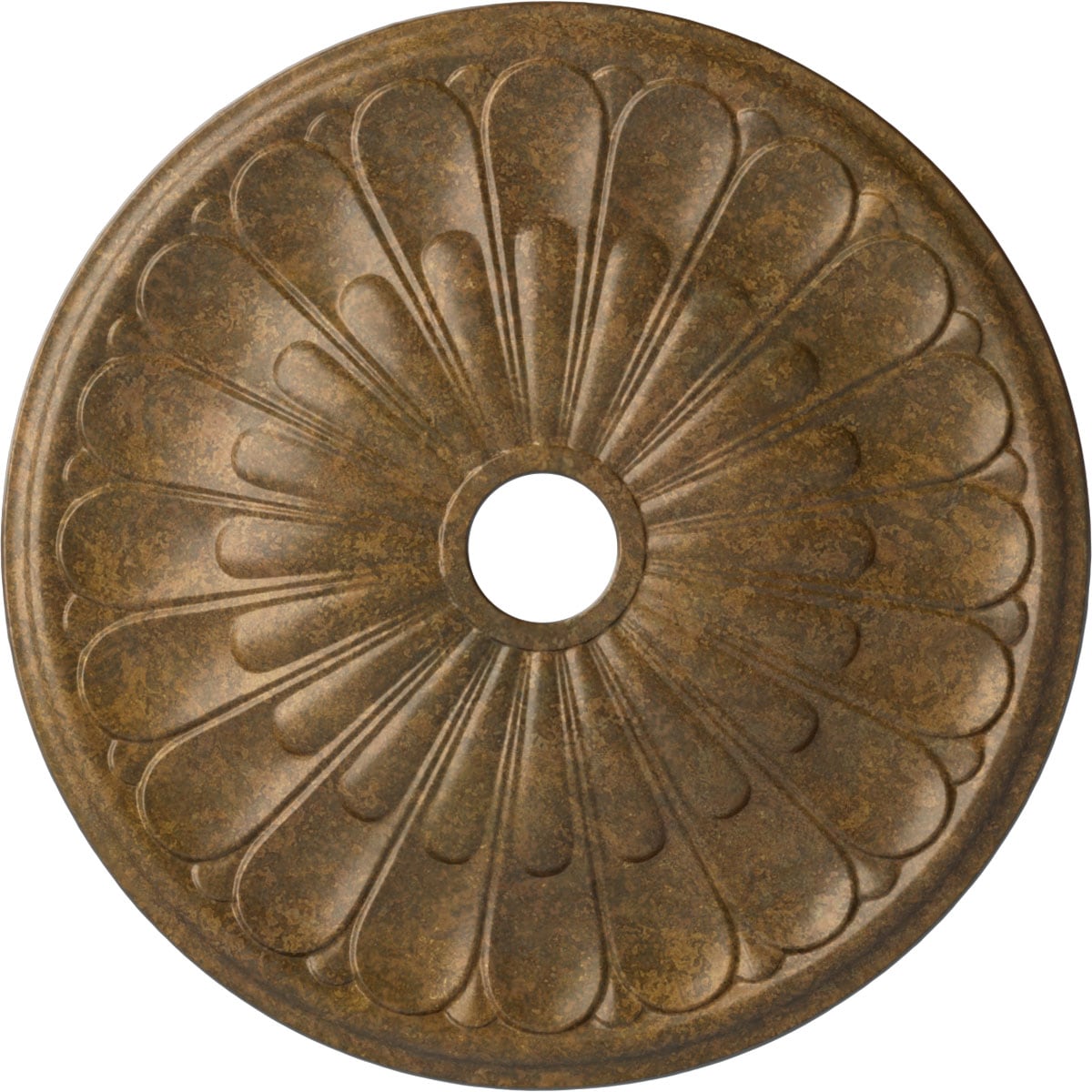 Ekena Millwork CM26ELRZS Elsinore 26.75-in W x 26.75-in L Painted Rubbed Bronze Polyurethane Whole Ceiling Medallion