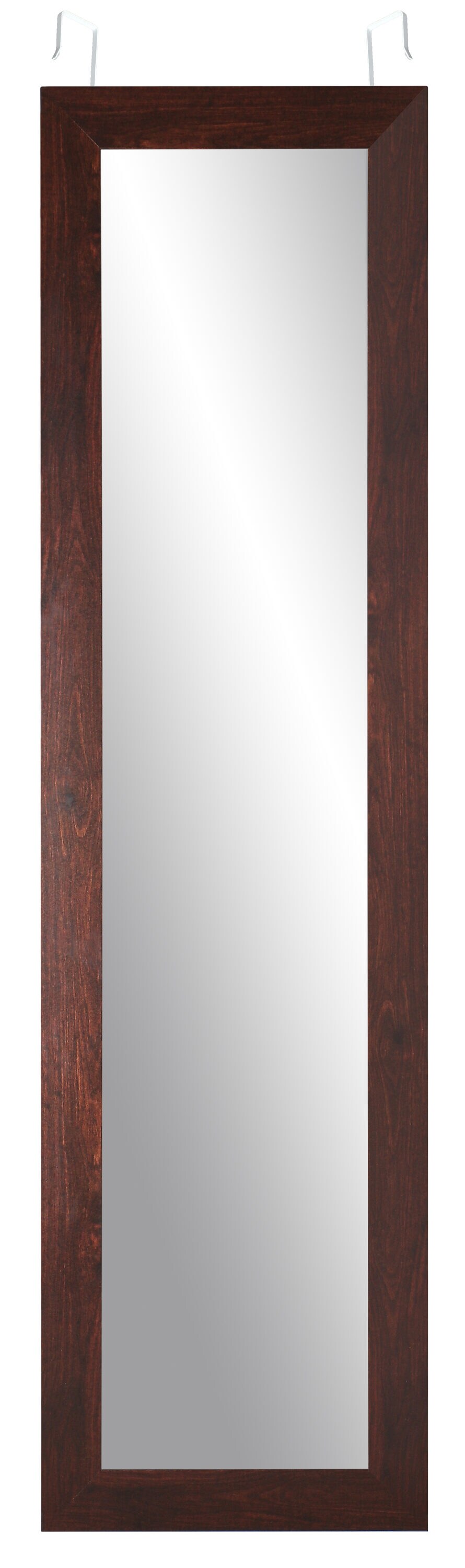 BrandtWorks BM6THINH-WH 21.5-in W x 71-in H Medium Brown Framed Full Length Floor Mirror