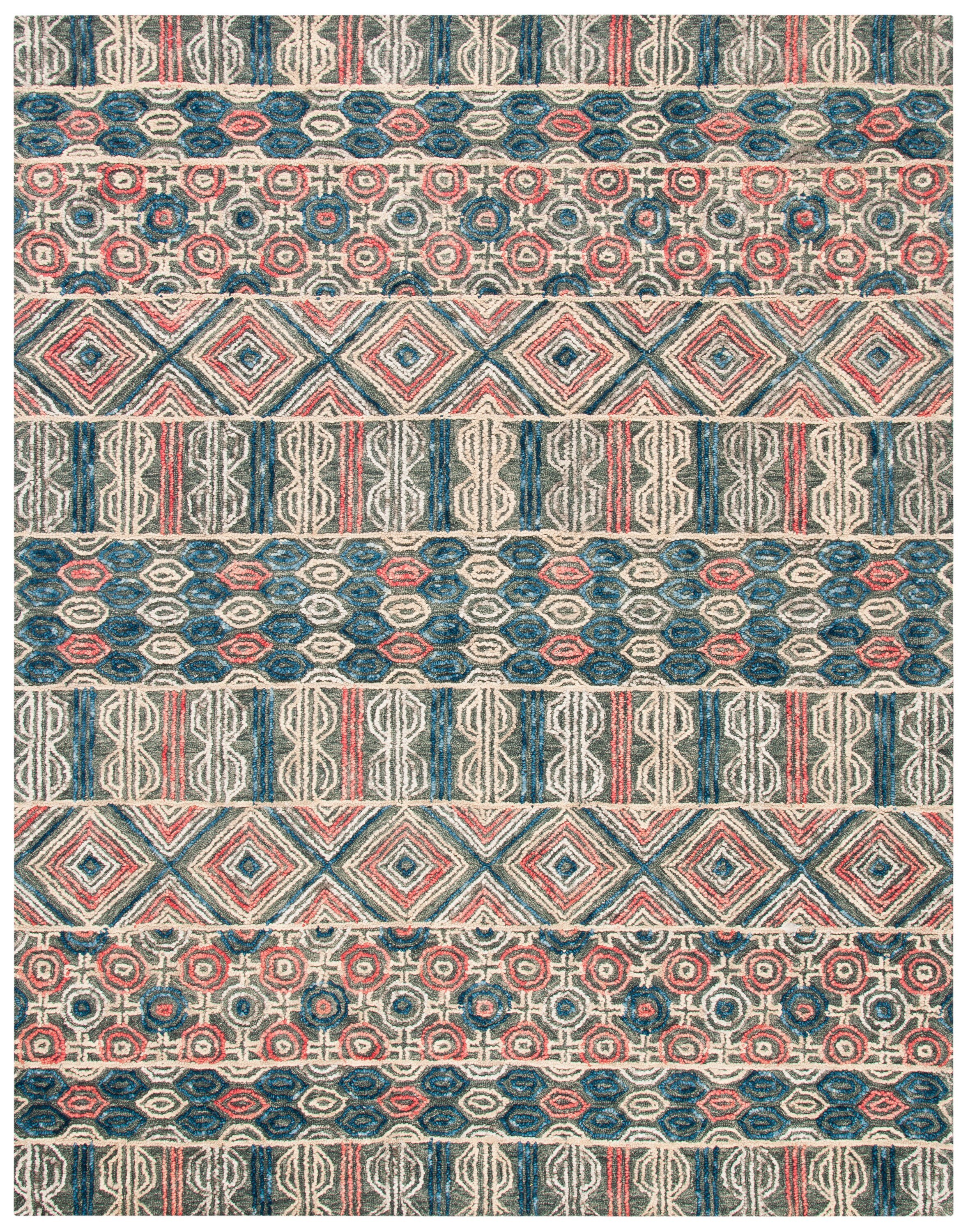 Gray Hand-Tufted Wool 8' x 10' Reversible Rug
