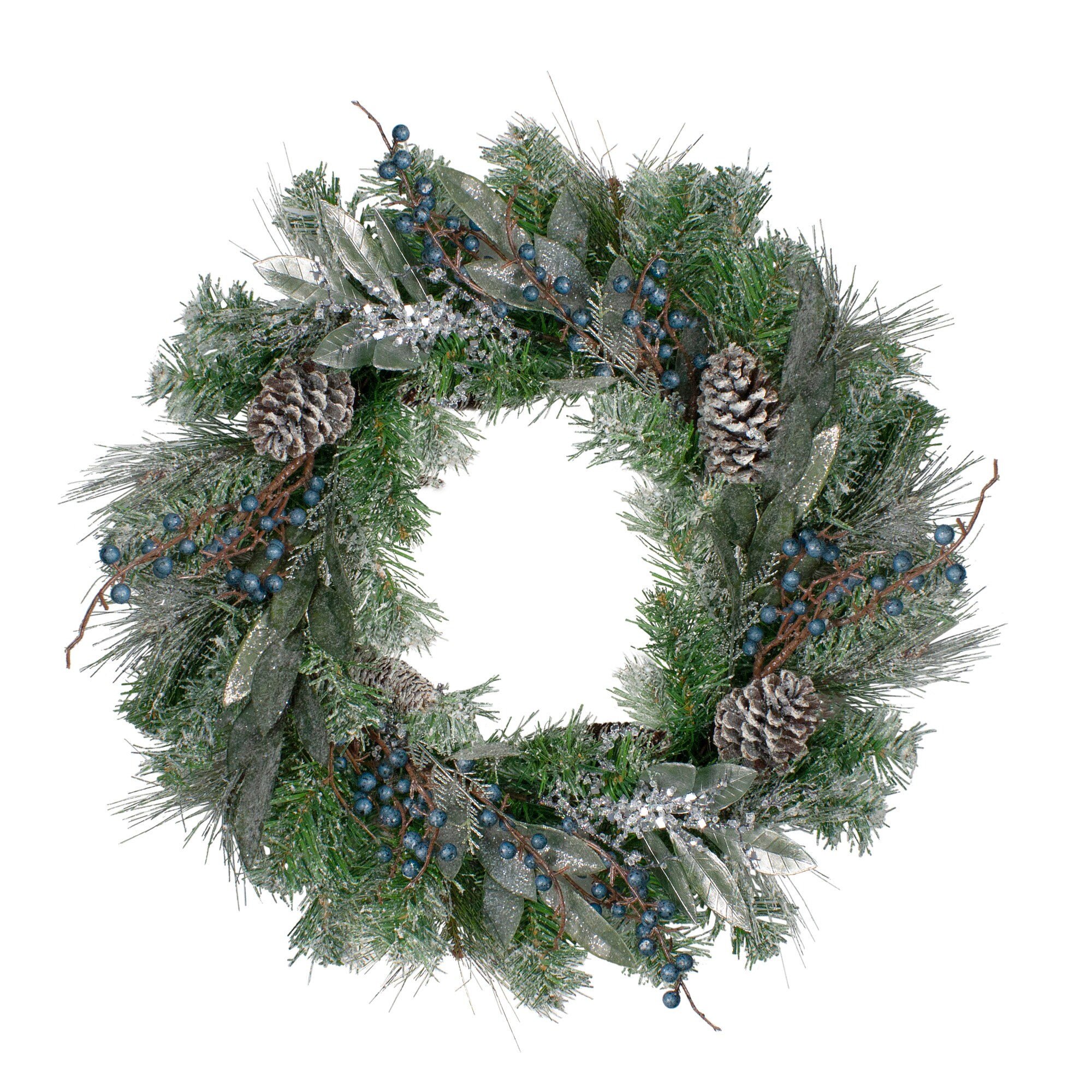 Northlight 24-in Indoor White Pine Artificial Christmas Wreath in the  Artificial Christmas Wreaths department at