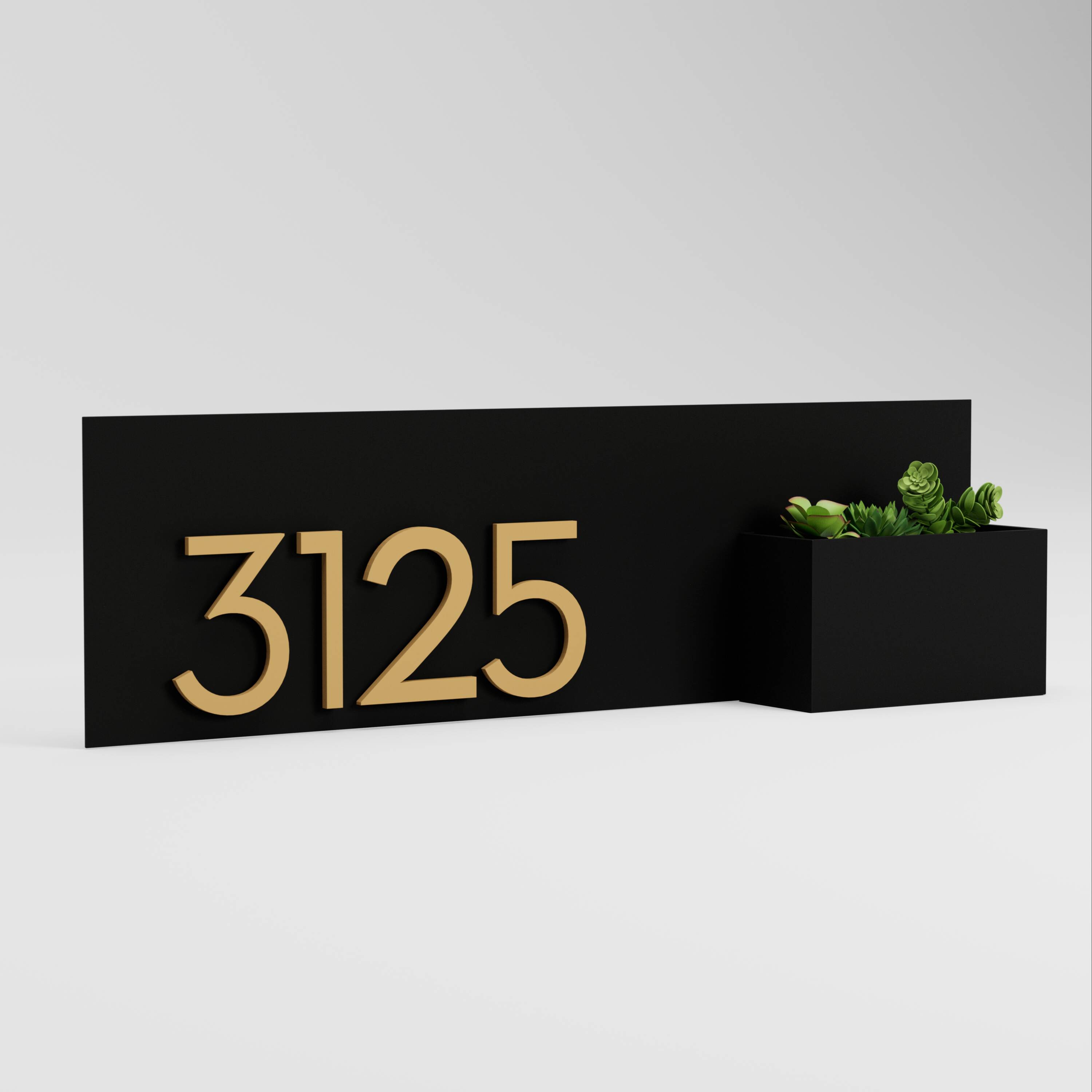 Post & Porch VISTA-BLACK Address Plaques 7-in H x 24-in W Black Steel Address plaque