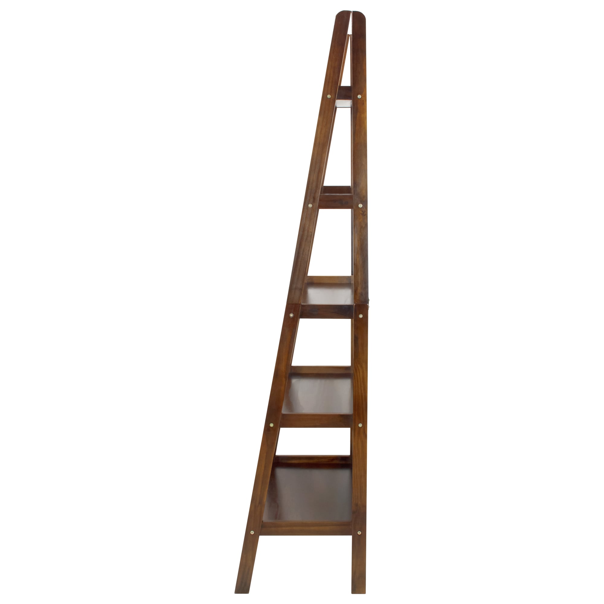 Casual Home Ladder Warm Brown Wood 5-Shelf Ladder Bookcase (24.75-in W ...