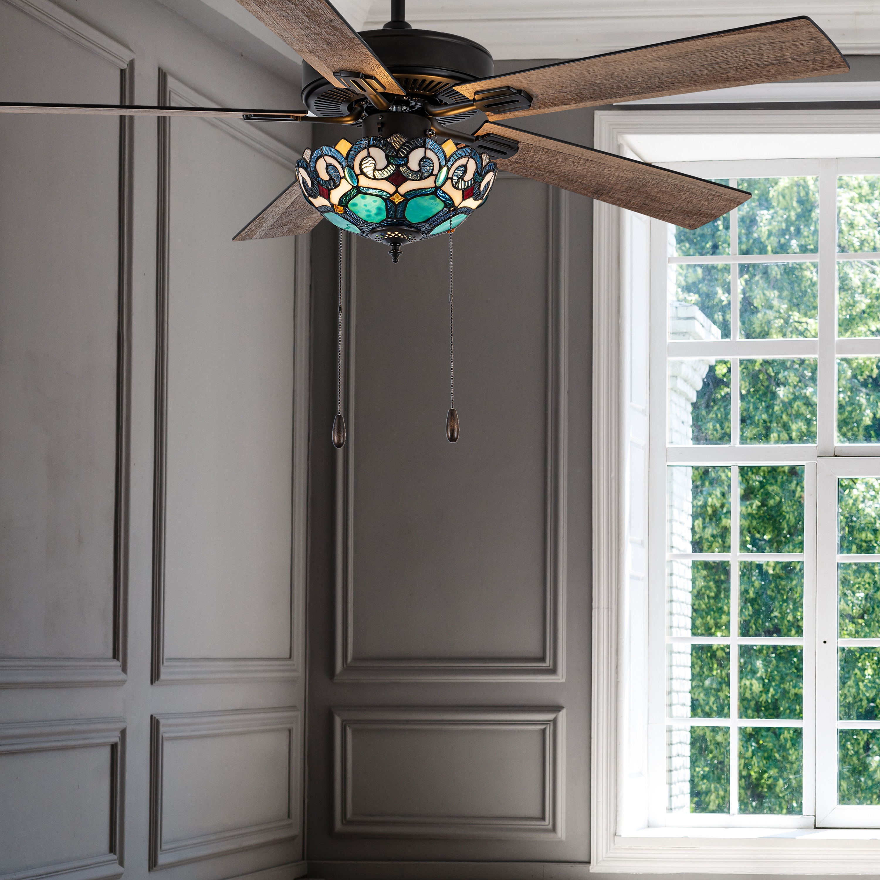 River of Goods 52-in Oil Rubbed Bronze with Rich Barnwood