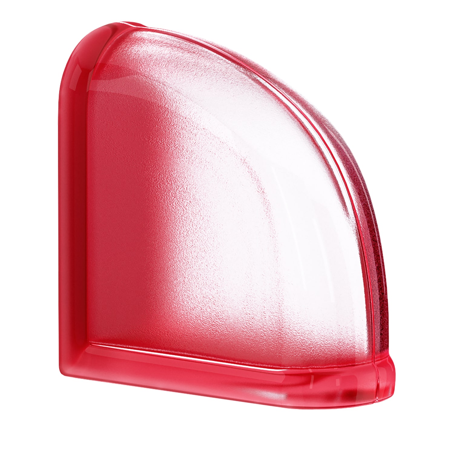 myMINIGLASS 123424 Cherry End Curved Crackled Glass Block ( 6-in H x 6-in W x 3-in D )