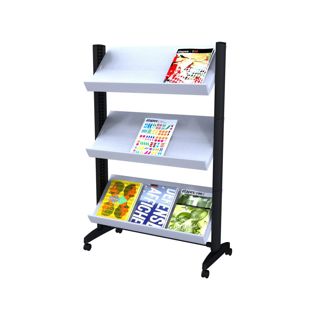 Paperflow 253N.02 easyDisplay Plastic 3-Tier Decorative Shelving Unit (33.67-in W x 16-in D x 49.8-in H), Gray