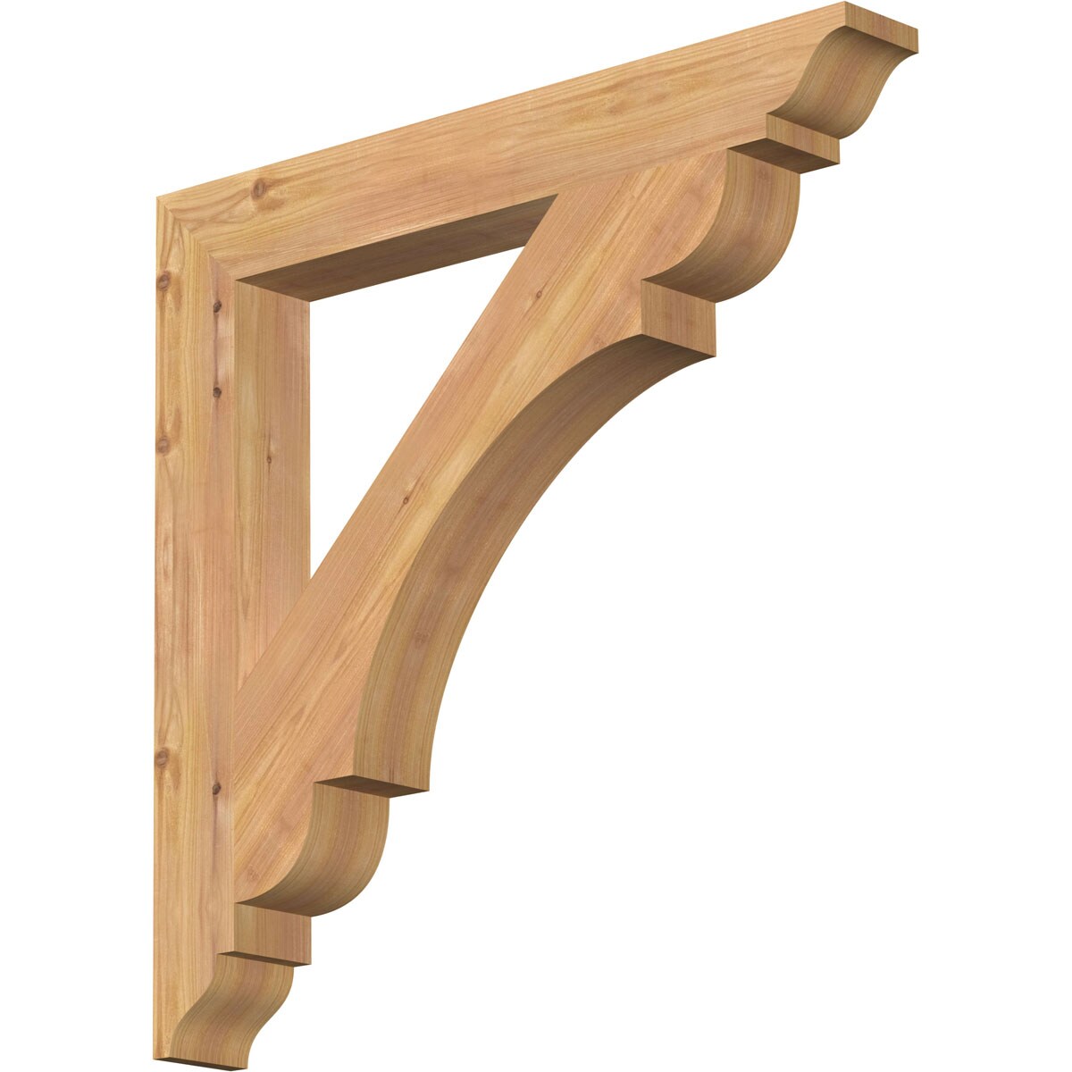 Ekena Millwork BKT04X28X28OLY01SWR Olympic traditional smooth 3-1/2-in x 28-in x 28-in Western red cedar Brown Wood Standard bracket