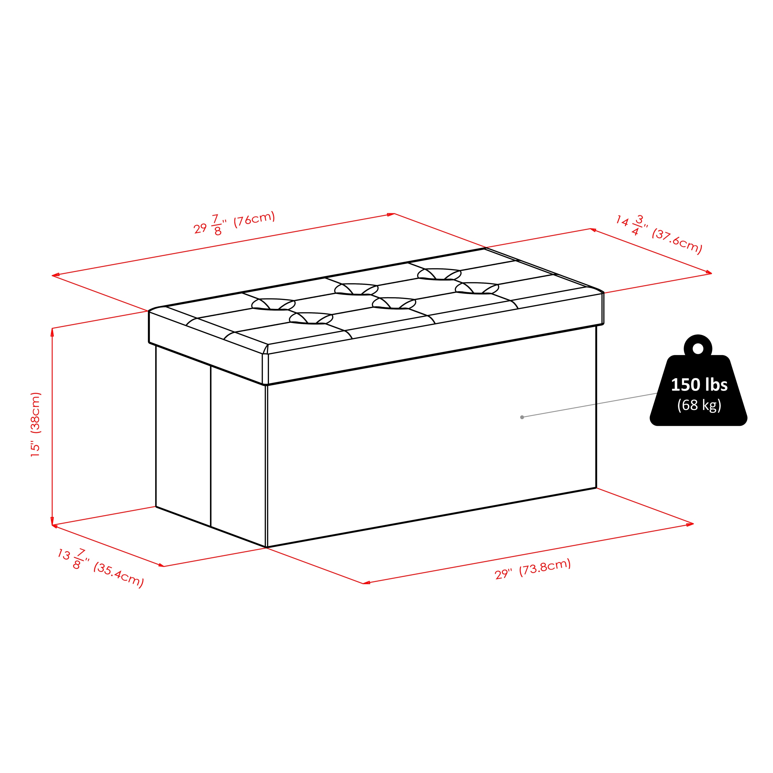 Winsome Wood 92627 Indoor-Ottomans - View #6