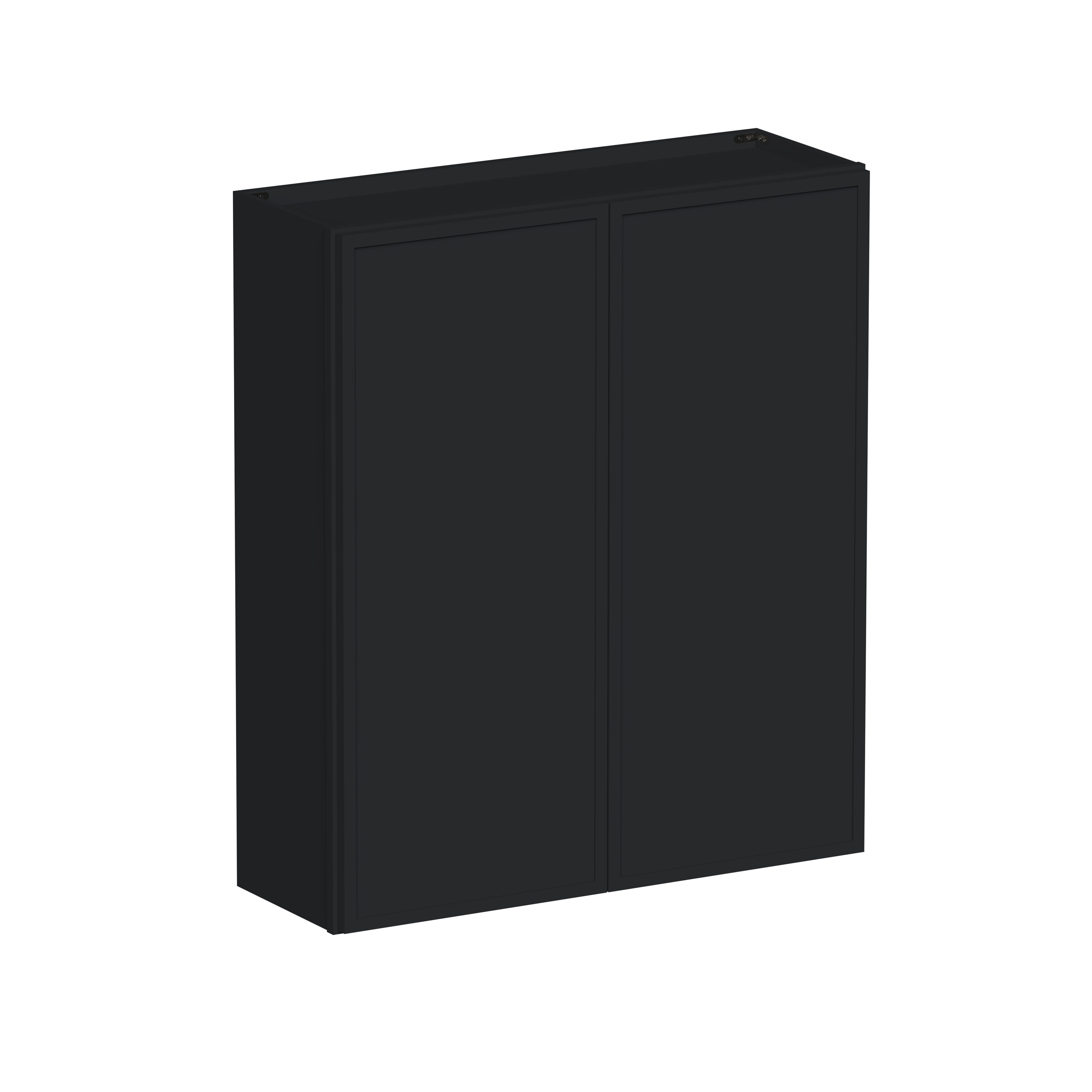 Boyel Living 36-in W x 42-in H x 12-in D Black Shaker Ready-to-Assemble Kitchen Wall Cabinet with Soft-Close Hardware #BL-W3642SSE