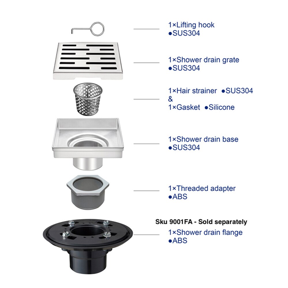ELEGANTE DRAIN COLLECTION KD01A113-6-RG Drains-Flanges - View #9