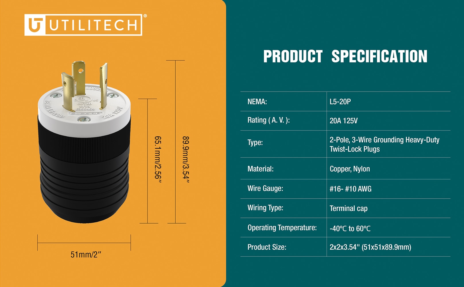 Utilitech L0520P Electrical-Plugs-Connectors - View #6
