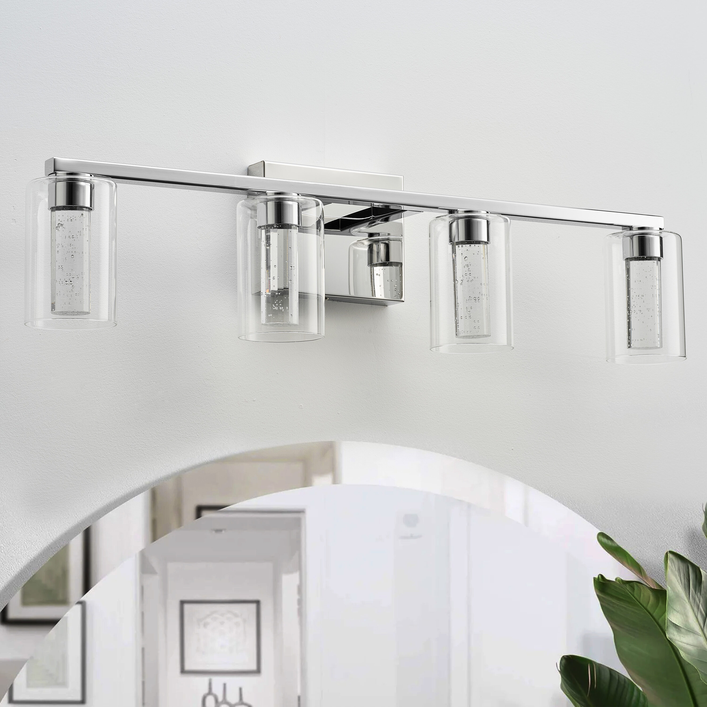 Modern chrome vanity store light