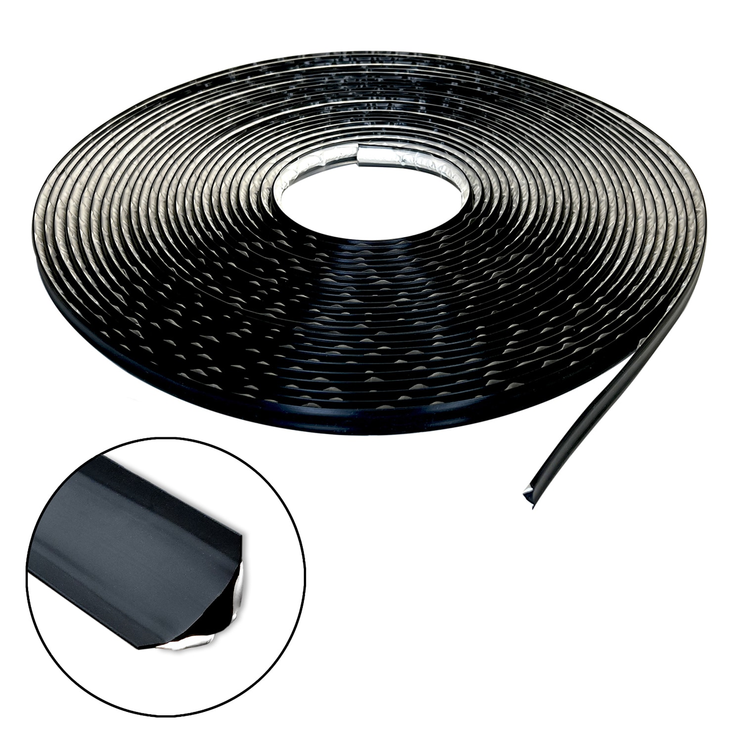 InstaTrim 0.75 in. x 50 ft. Black PVC Self-adhesive Flexible Caulk ...