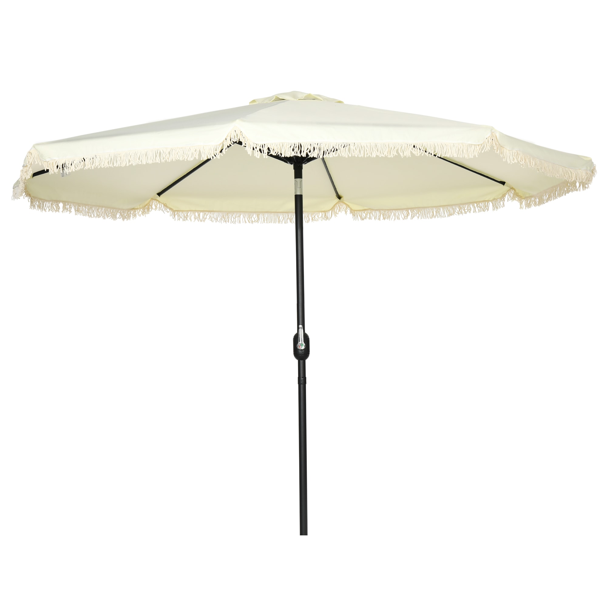 Mondawe WF-WS7942 9-ft Steel Cream Push-button Tilt Market Patio Umbrella
