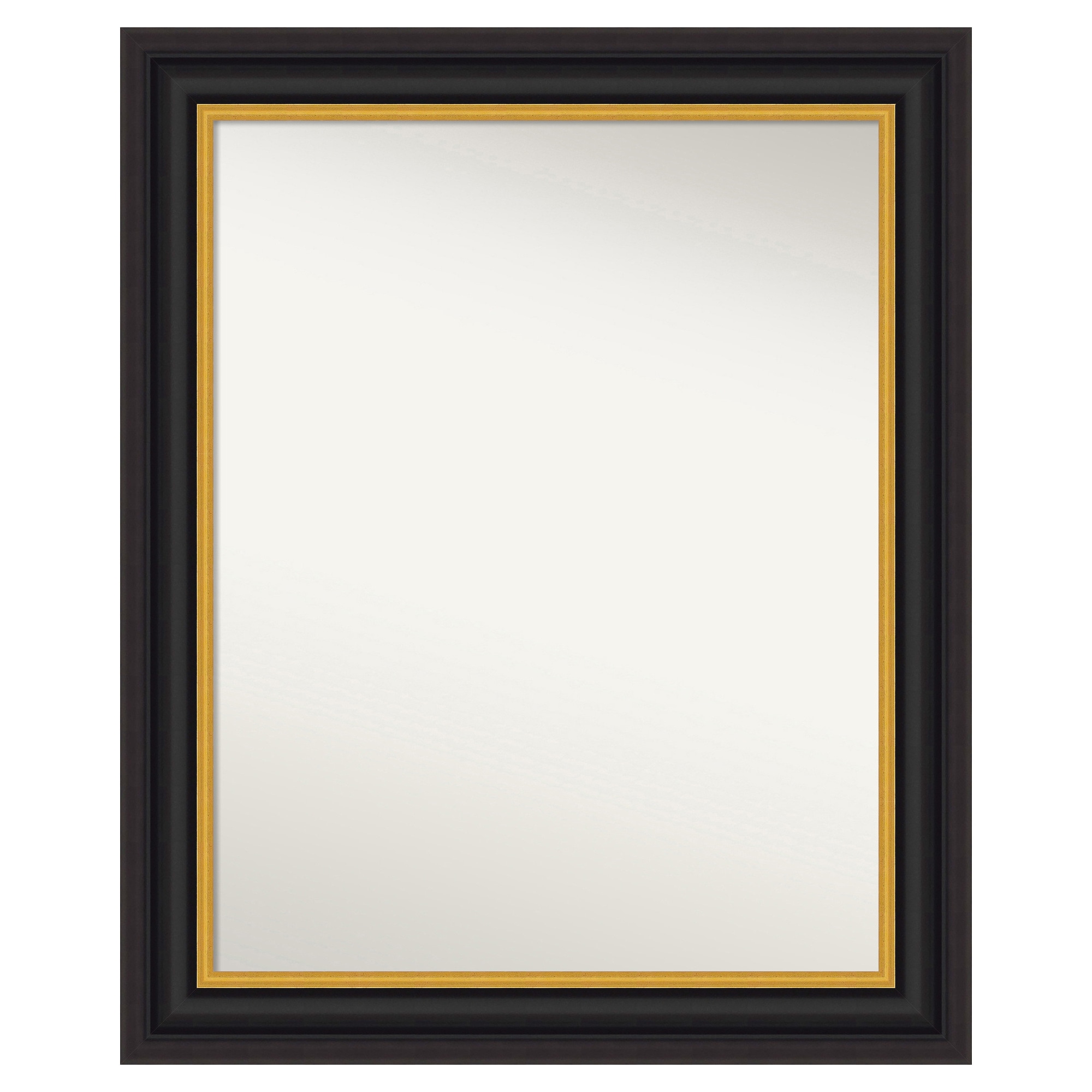Amanti Art  Non-Beveled Mirror Sierra Black Brown Framed Wood Bathroom Wall Mirror 33.5 x 27.5 in.