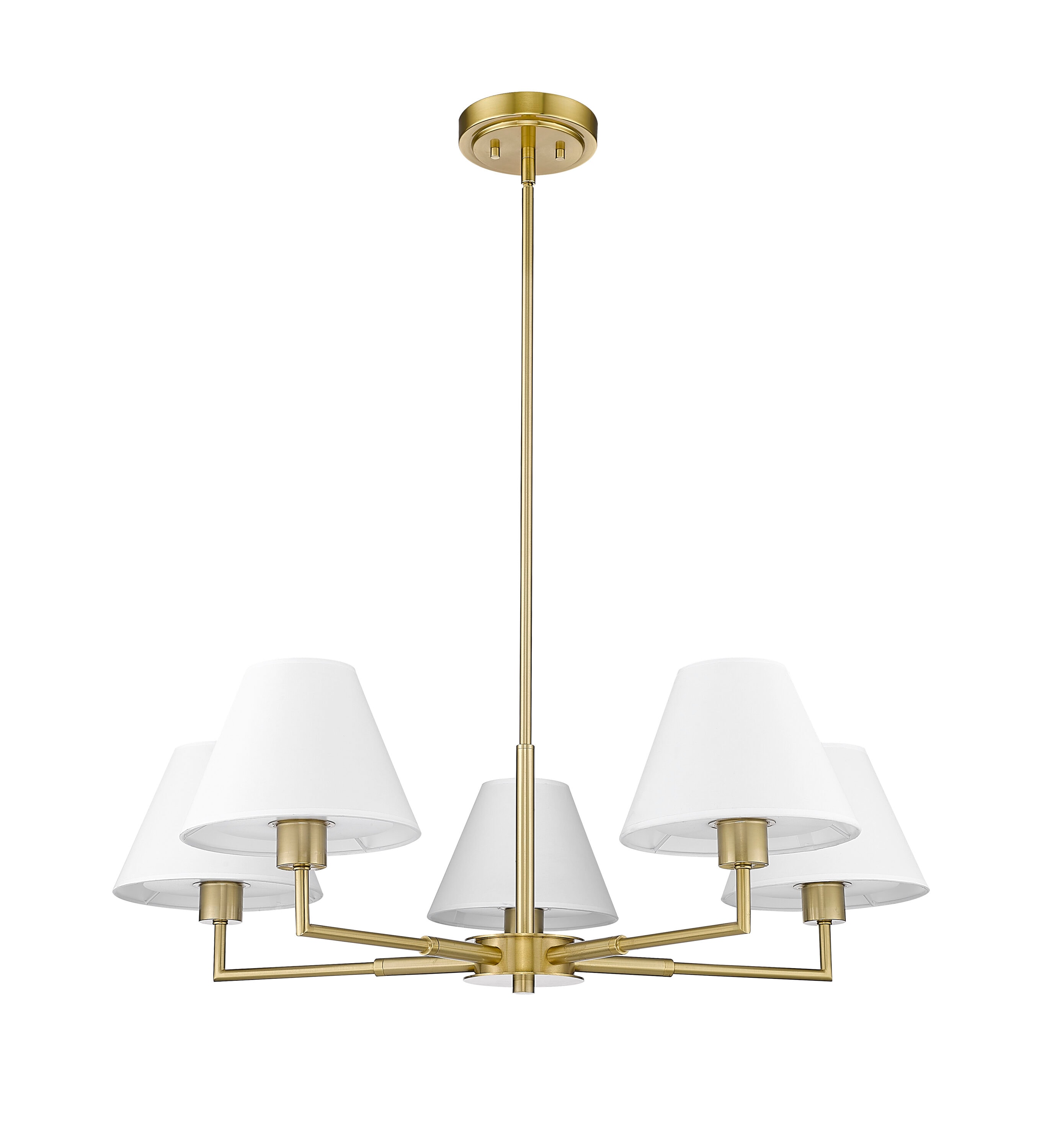 Leila Luxe Gold 5-Light Chandelier with Conical Shades