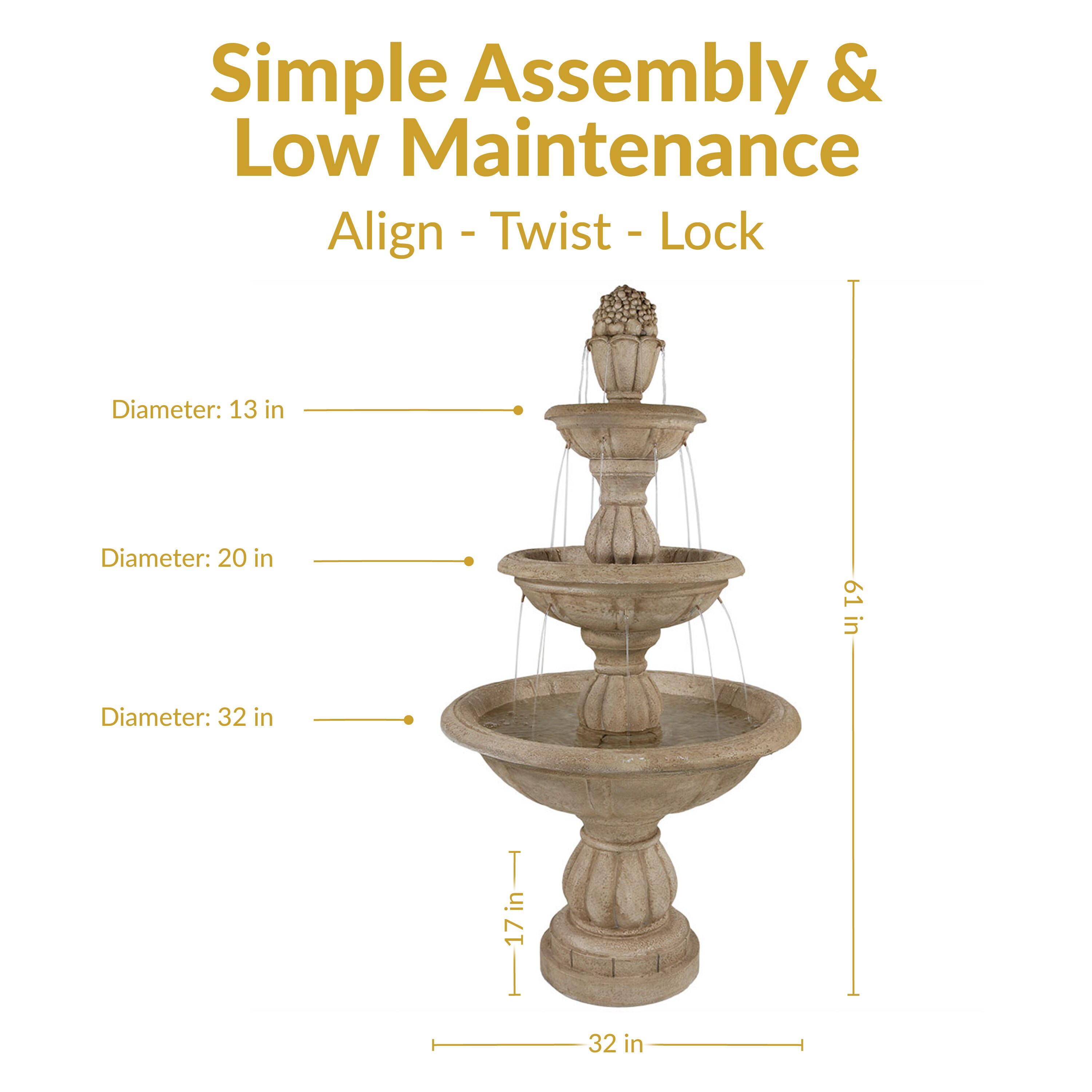 32-Inch-Deep Outdoor Fountains at Lowes.com