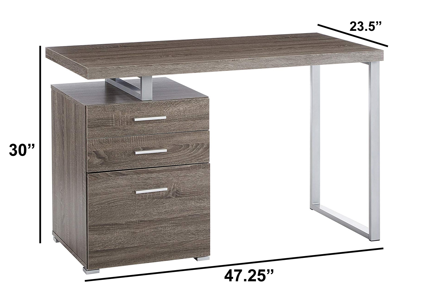 Benzara 23.5-in Gray Modern/Contemporary Writing Desk at Lowes.com