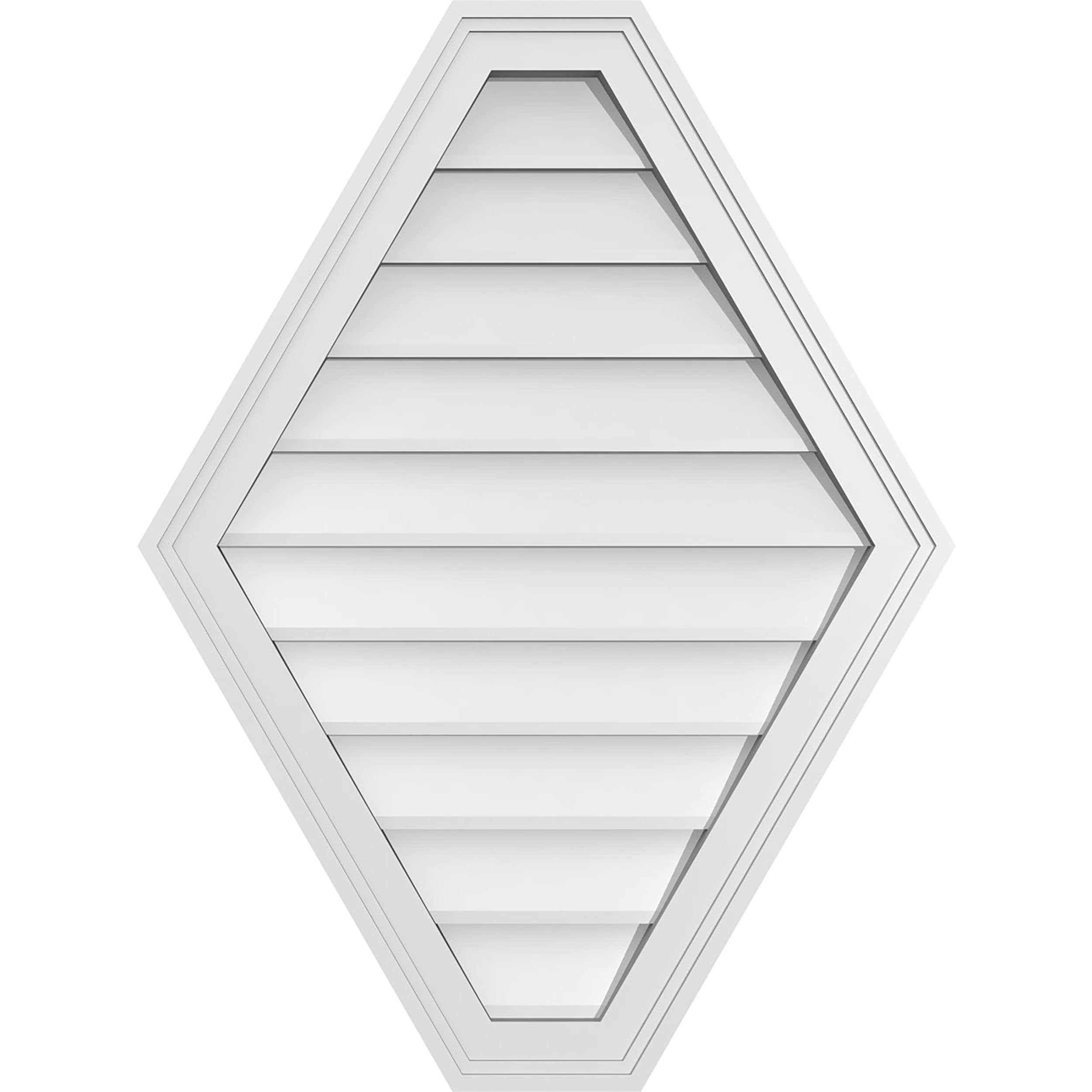 Ekena Millwork GVPHP24X3202SN 24-Inches x 32-Inches Off-white Peaked PVC Gable Louver Vent