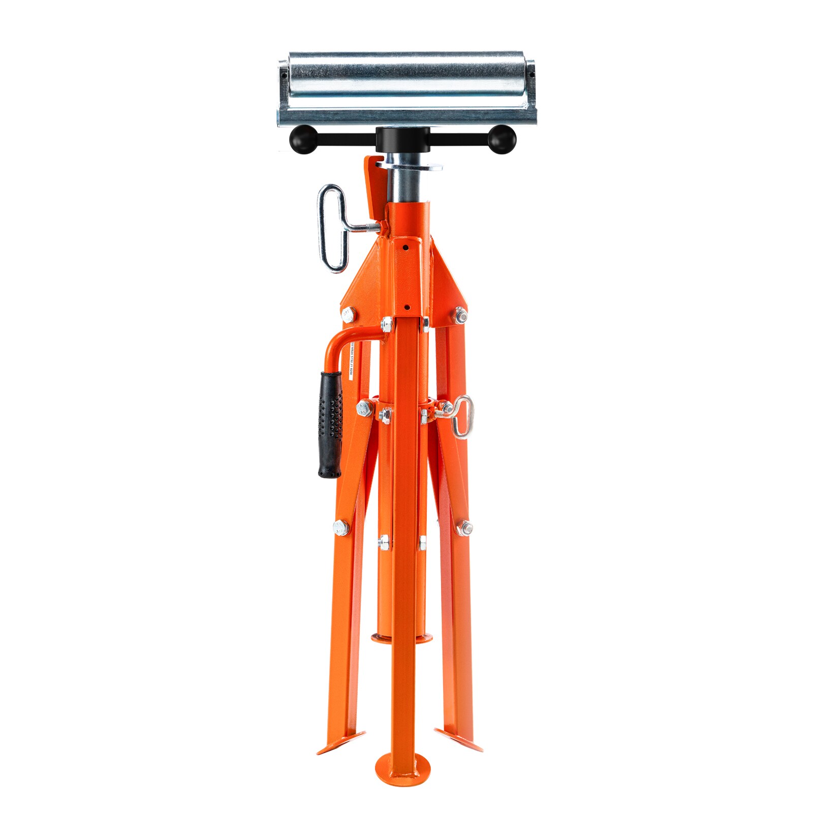 Mecale Roller Pipe Stand 2500 lb Capacity Adjustable 27.6 to 52 in 45 Carbon Steel Folding Orange