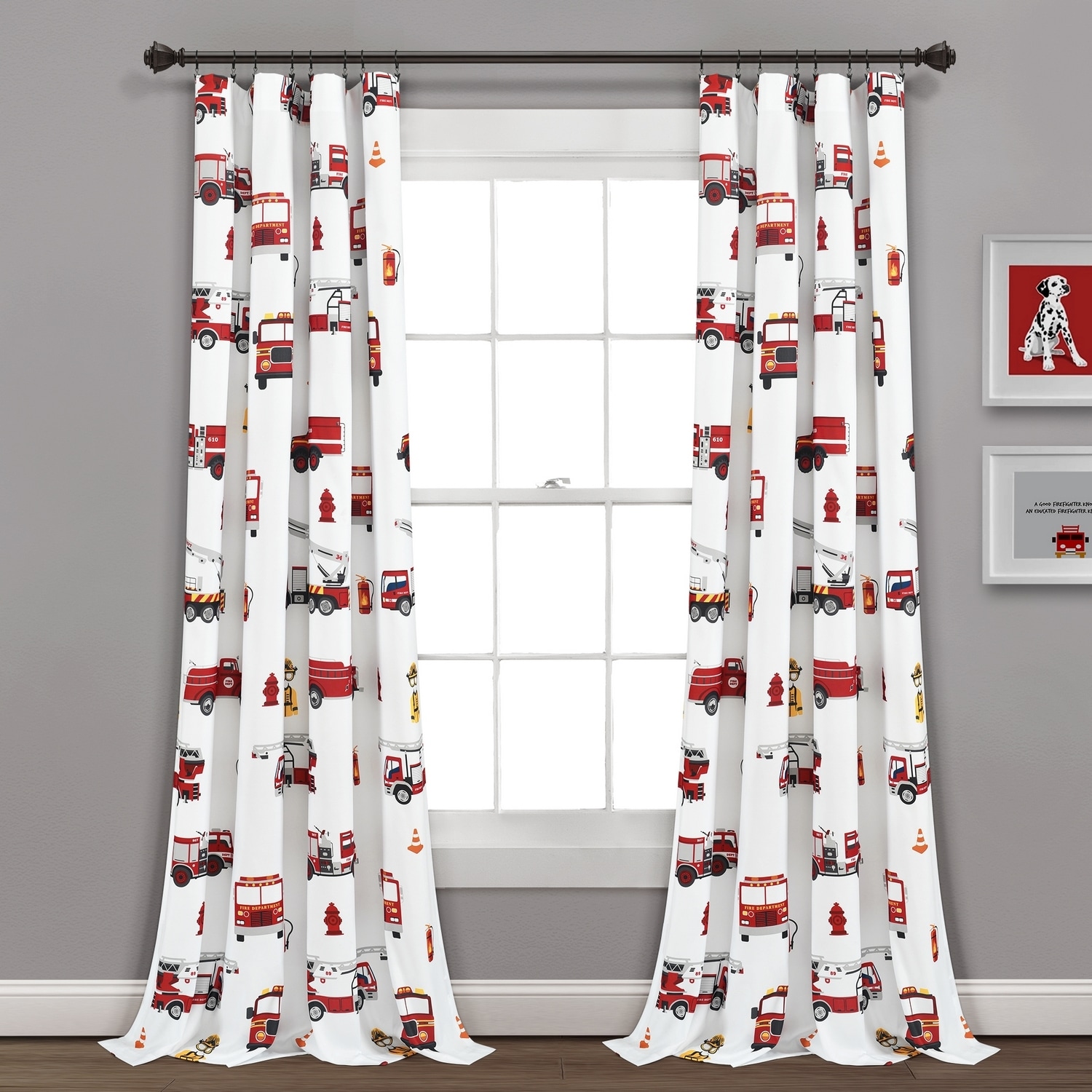 Lush Decor 16T005275 84-Inches Red Floral Rod pocket Curtain panel pair