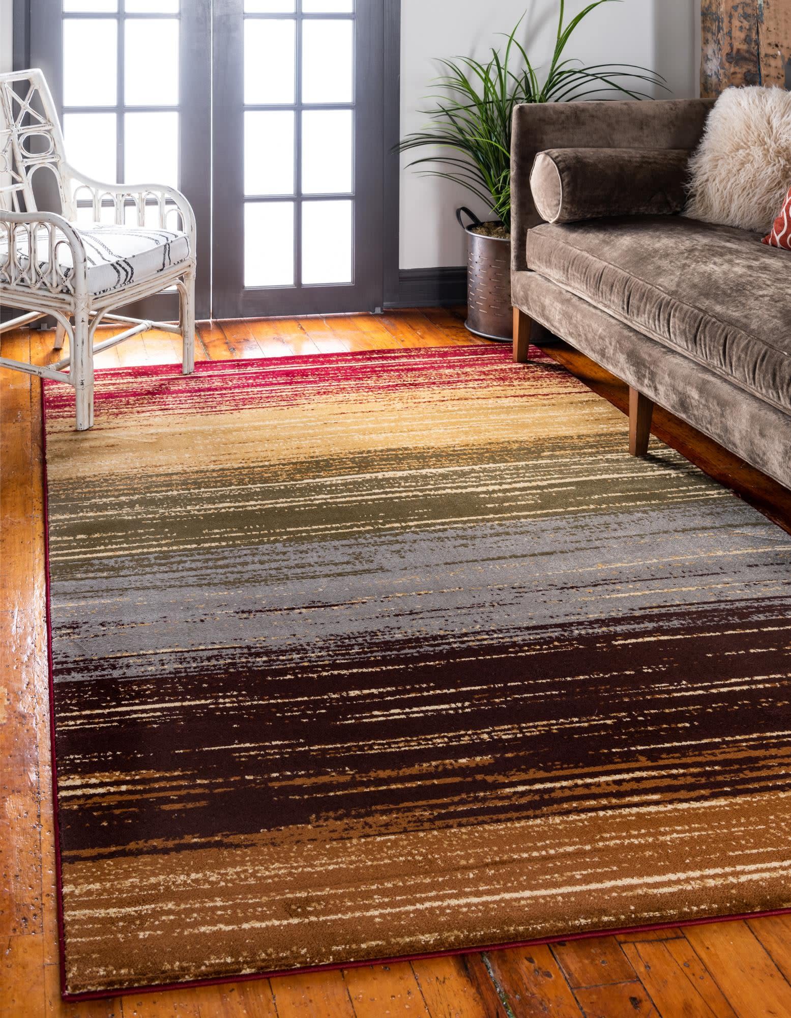 Unique Loom 3165066 Barista 3 x 5 (ft) Loomed Polypropylene Beige Rectangular Indoor Stripe Area rug