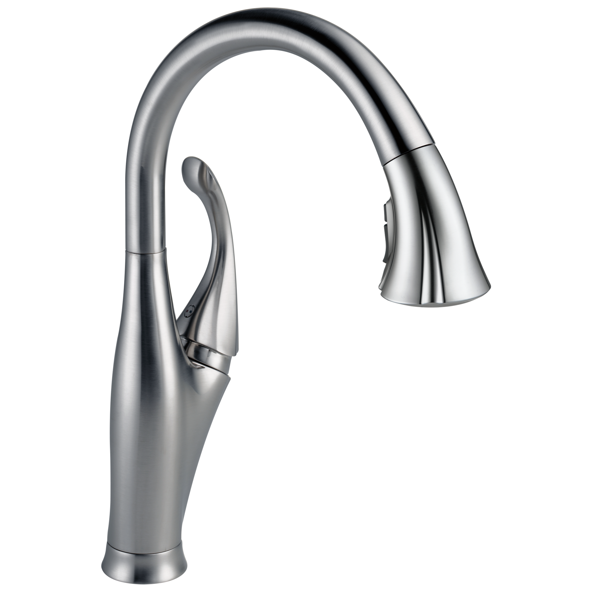 Addison Arctic Stainless Single Handle Pull-down Kitchen Faucet with Deck Plate Rubber | - Delta 9192-AR-DST