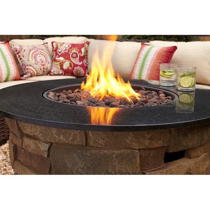 Bond Bond Signature 36 6 In W 50000 Btu Brown Composite Propane Gas Fire Pit Table In The Gas Fire Pits Department At Lowes Com