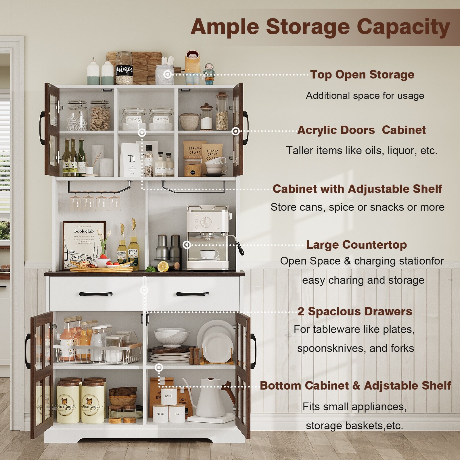Pocassy GREATANTS-SNBS045WT Dining-Kitchen-Storarge - View #12