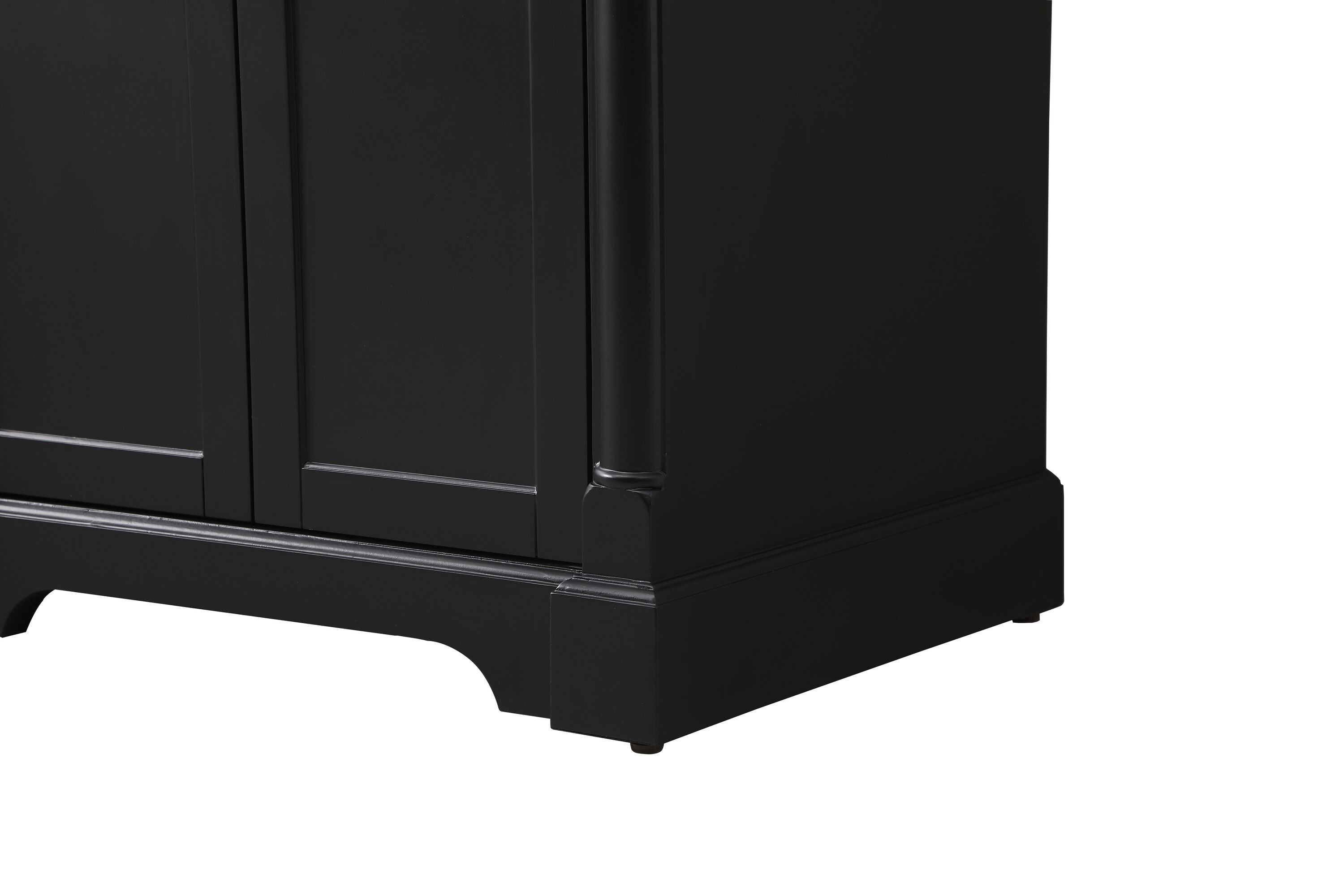 Clarence 30" Black Solid Wood and Metal Bathroom Vanity with Marble Top