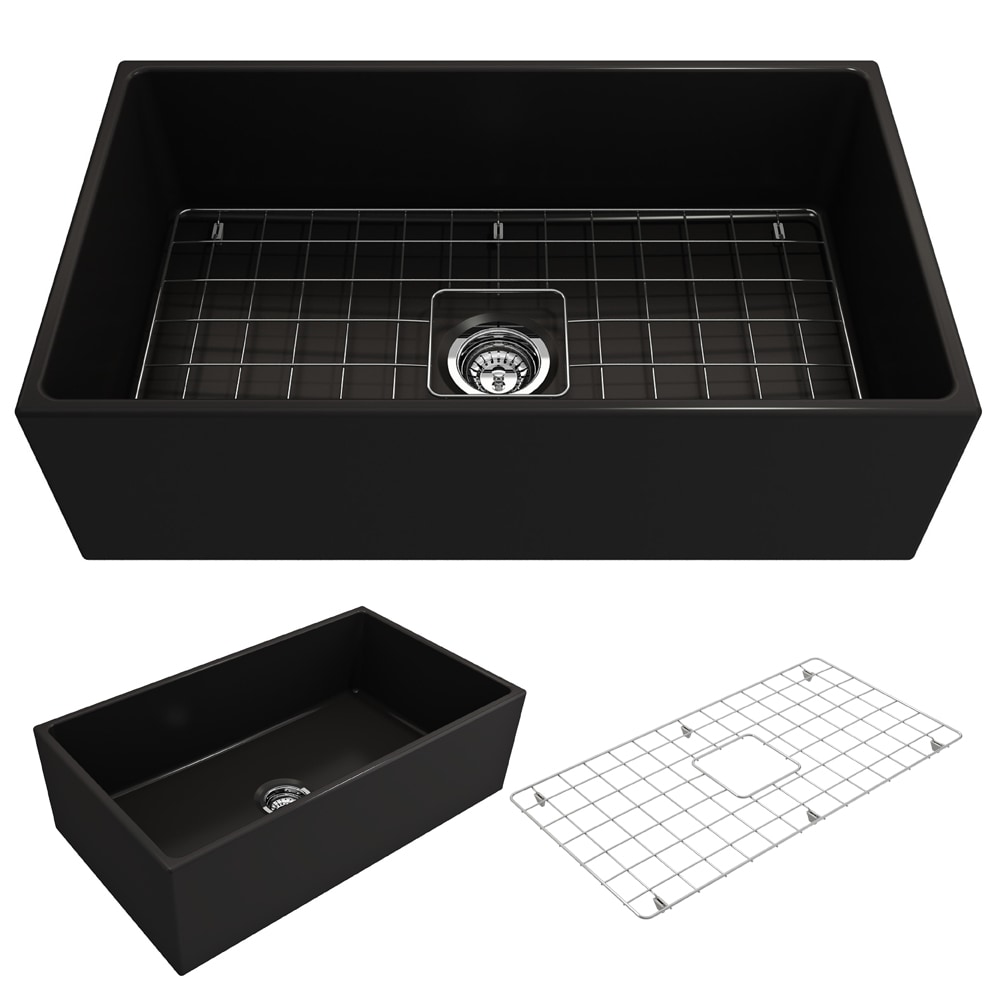 BOCCHI 1352-004-0120 Contempo Undermount 33-in x 19-in Fireclay Single bowl Kitchen Sink