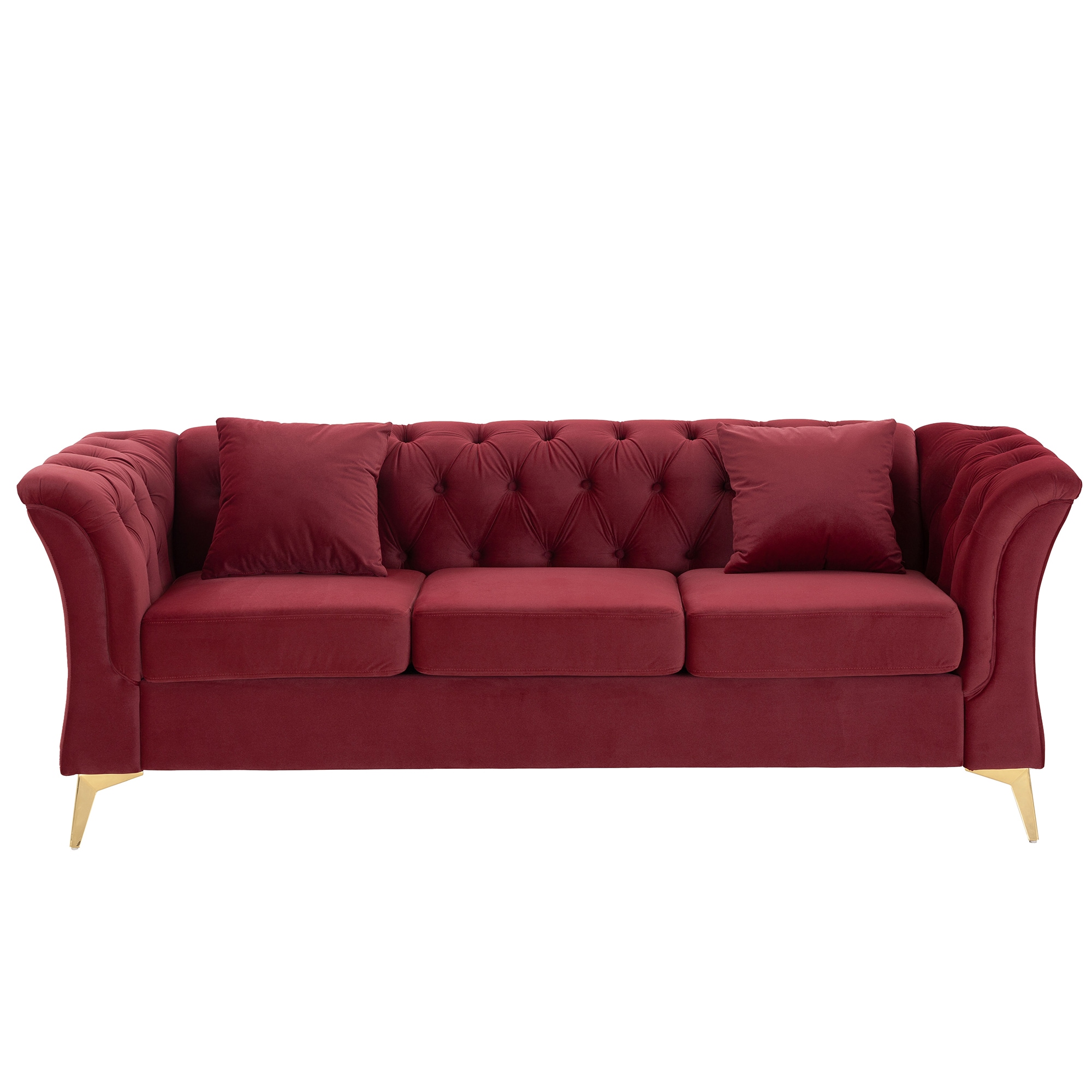 CASAINC WF-W57625112 30.4-in Modern Red Velvet Sofa