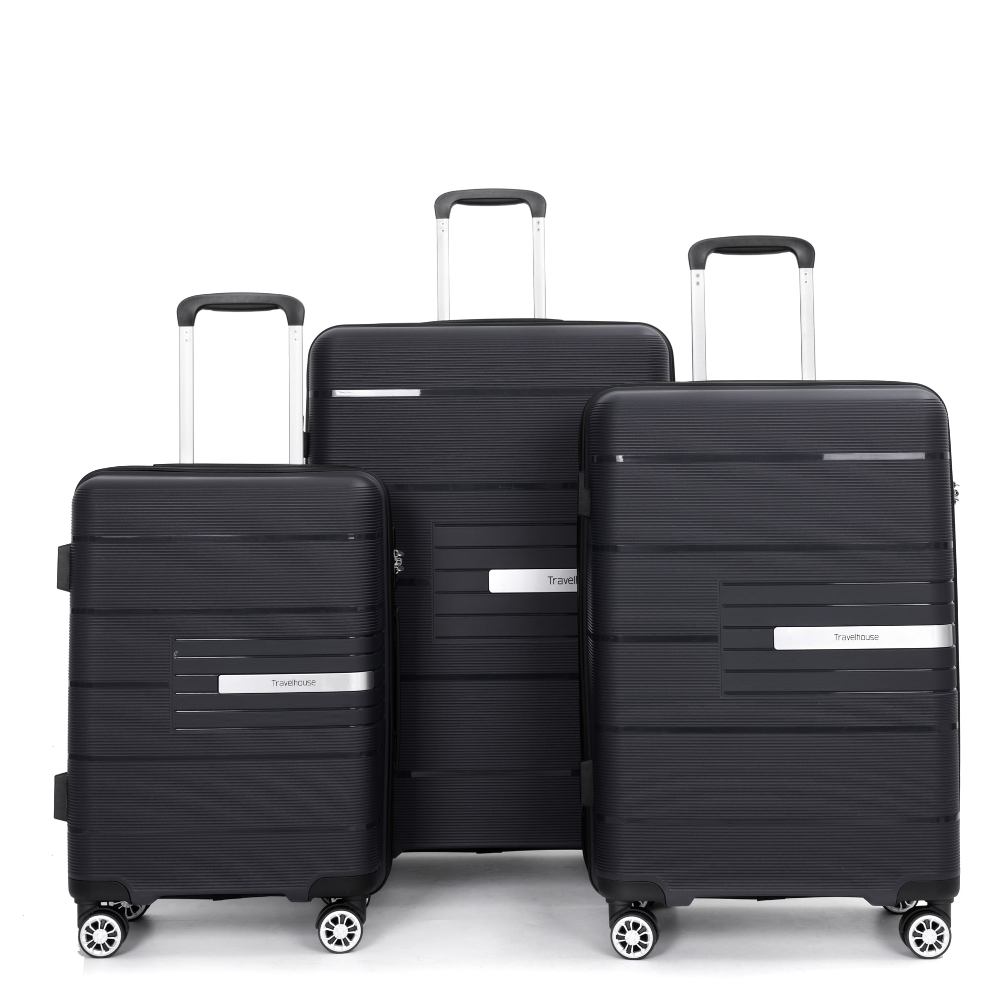SINOFURN SYD9400022BK 18.9x11.8x28.9 Black Plastic Hardshell Suitcase set 3 -Bag