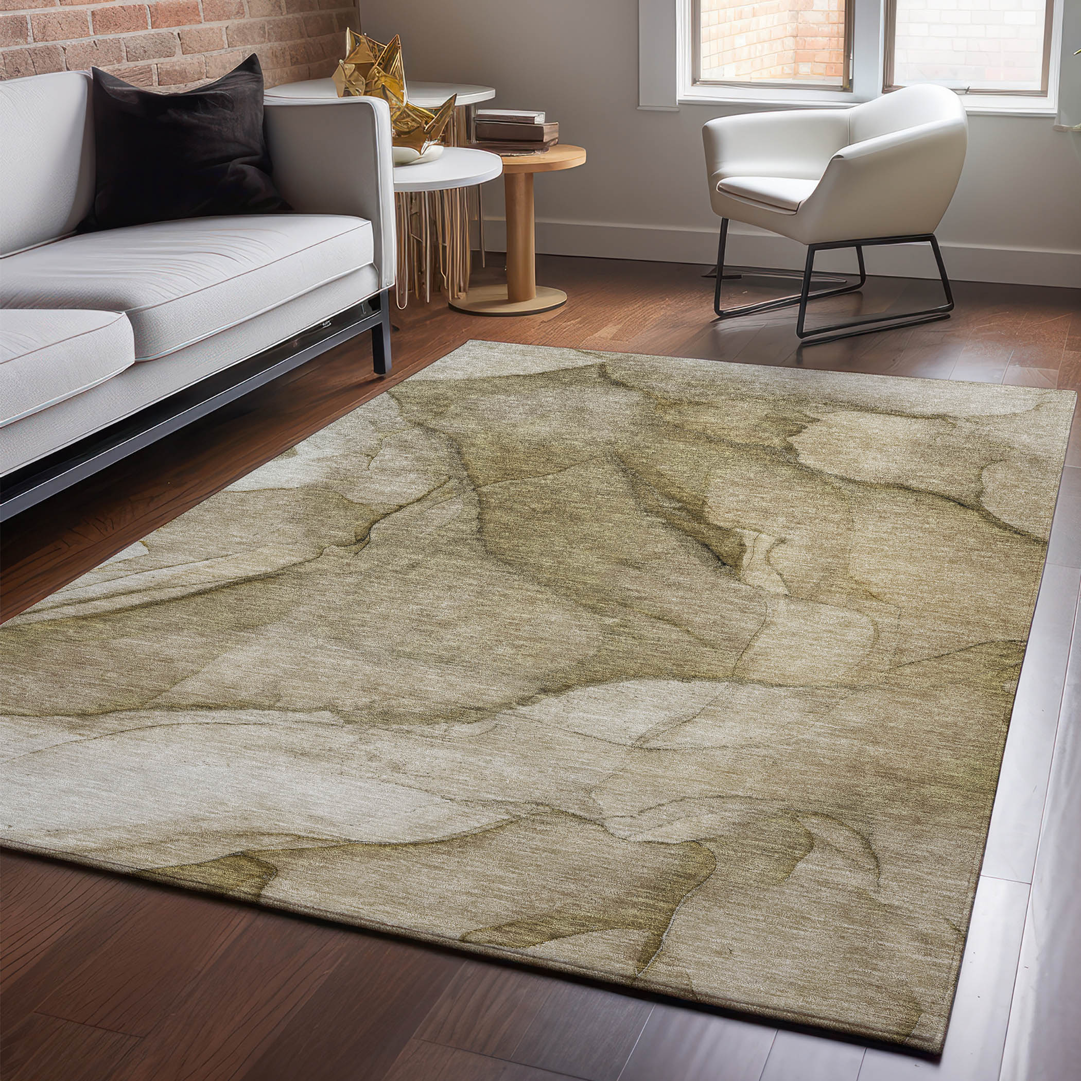 Addison Rugs AMF607BR8X10 Mayfield AMF607BR 8 x 10 (ft) Loomed Polyester Brown Rectangular Indoor Geometric Machine washable Area rug