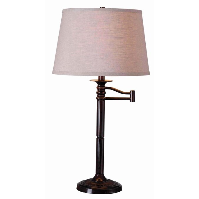 Swing Arm Table Lamp With Fabric Shade, Swing Arm Table Lamp 3 Way