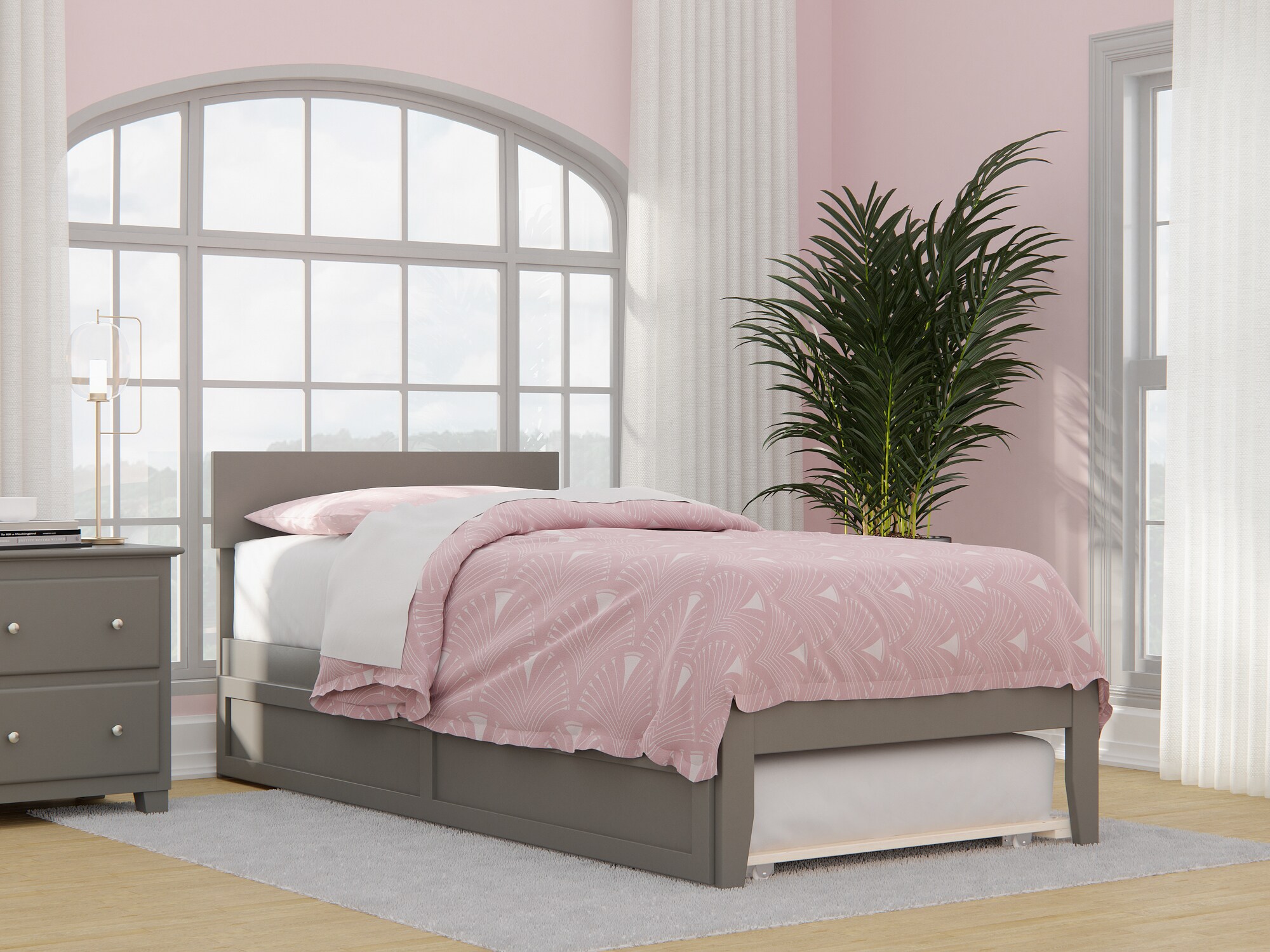 AFI Furnishings AG8111119 Boston Grey Twin extra long Wood Trundle Bed