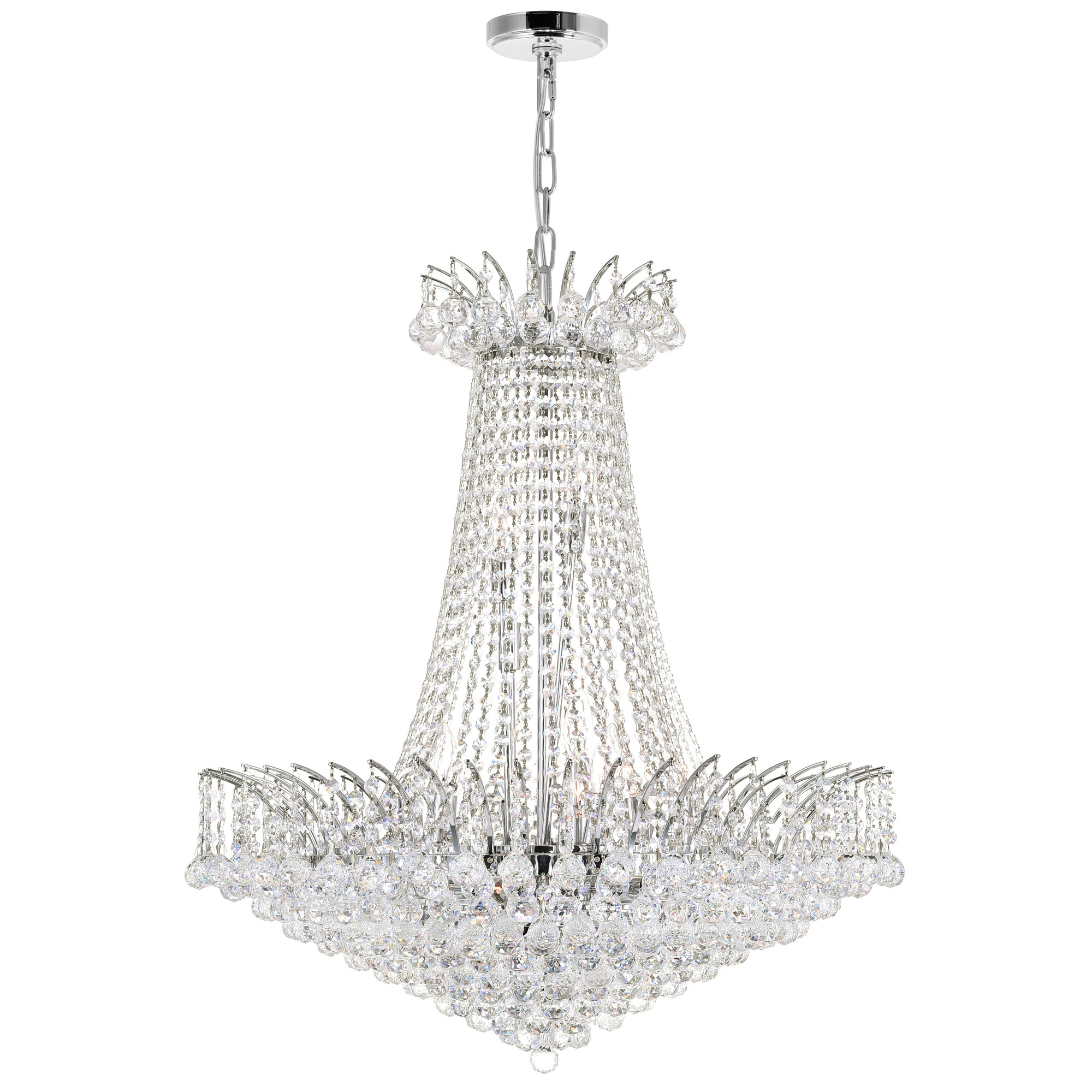 CWI Lighting Posh 22-Light Chrome Traditional Damp Rated Chandelier in ...