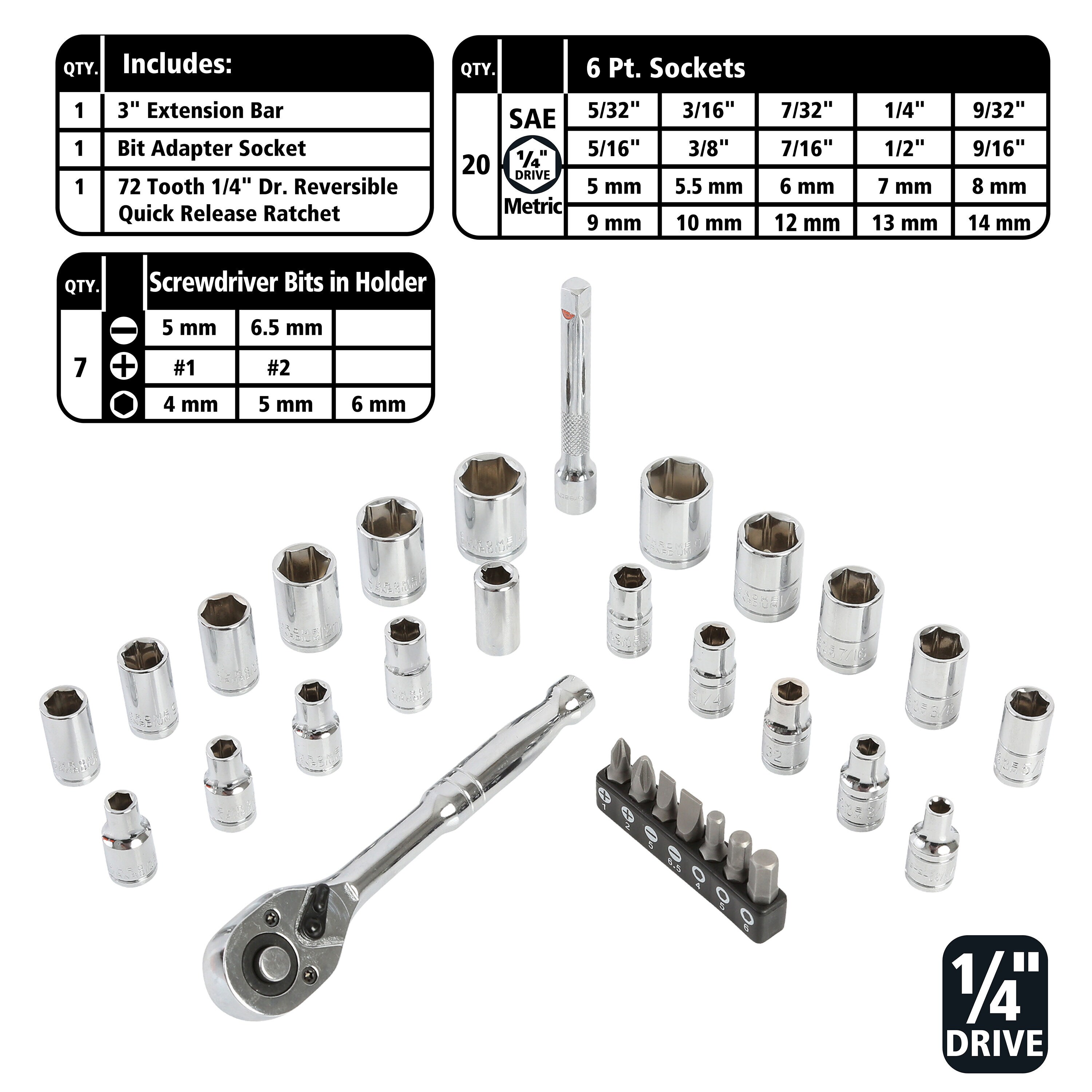 GreatNeck Chrome Vanadium Steel For Strength and Duribility Socket ...