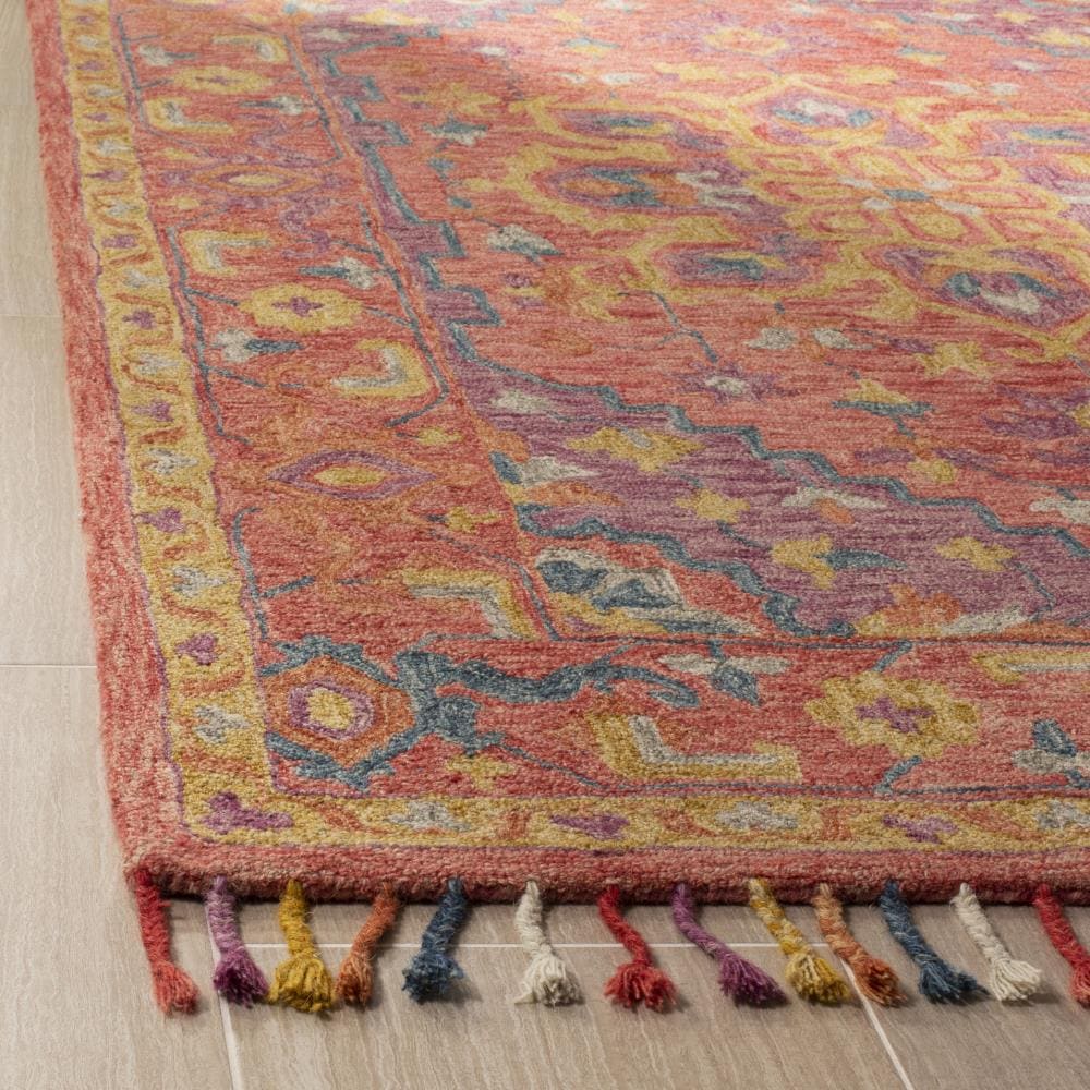 Aspen 7' x 7' Square Red Hand-Tufted Wool Area Rug