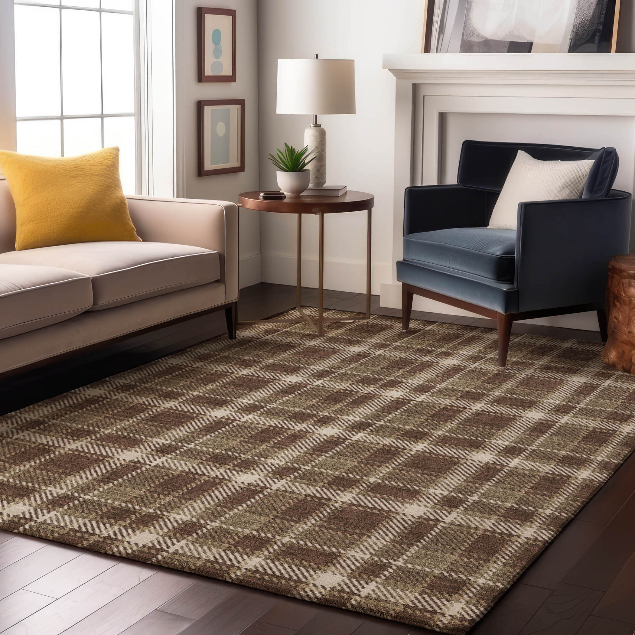 Addison Rugs AMF541TP9X12 Mayfield AMF541TP 9 x 12 (ft) Loomed Polyester Taupe Rectangular Indoor Geometric Machine washable Area rug
