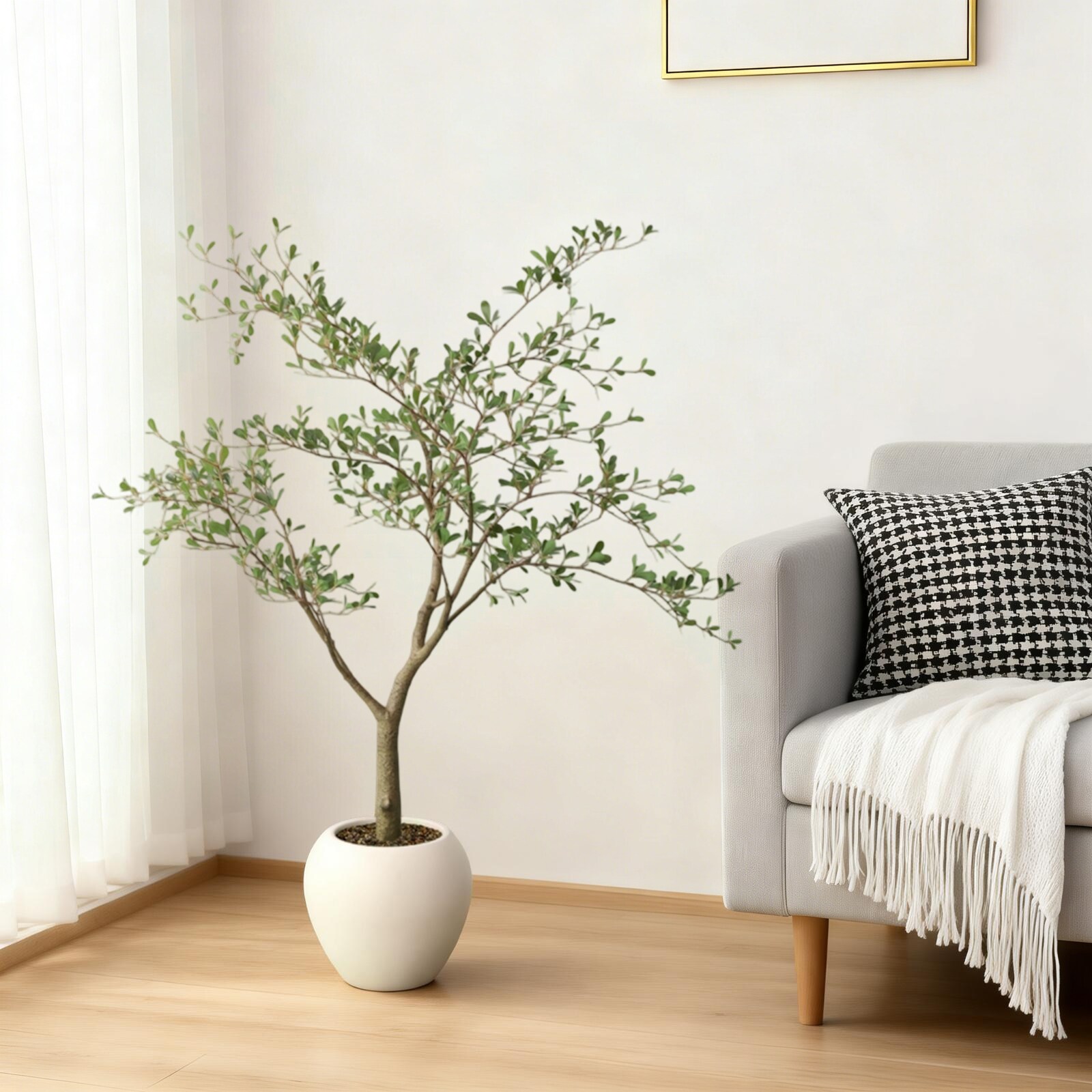 Garvee 5Ft Tall Faux Olive Tree for Indoor Decor Modern Artificial Tree ...
