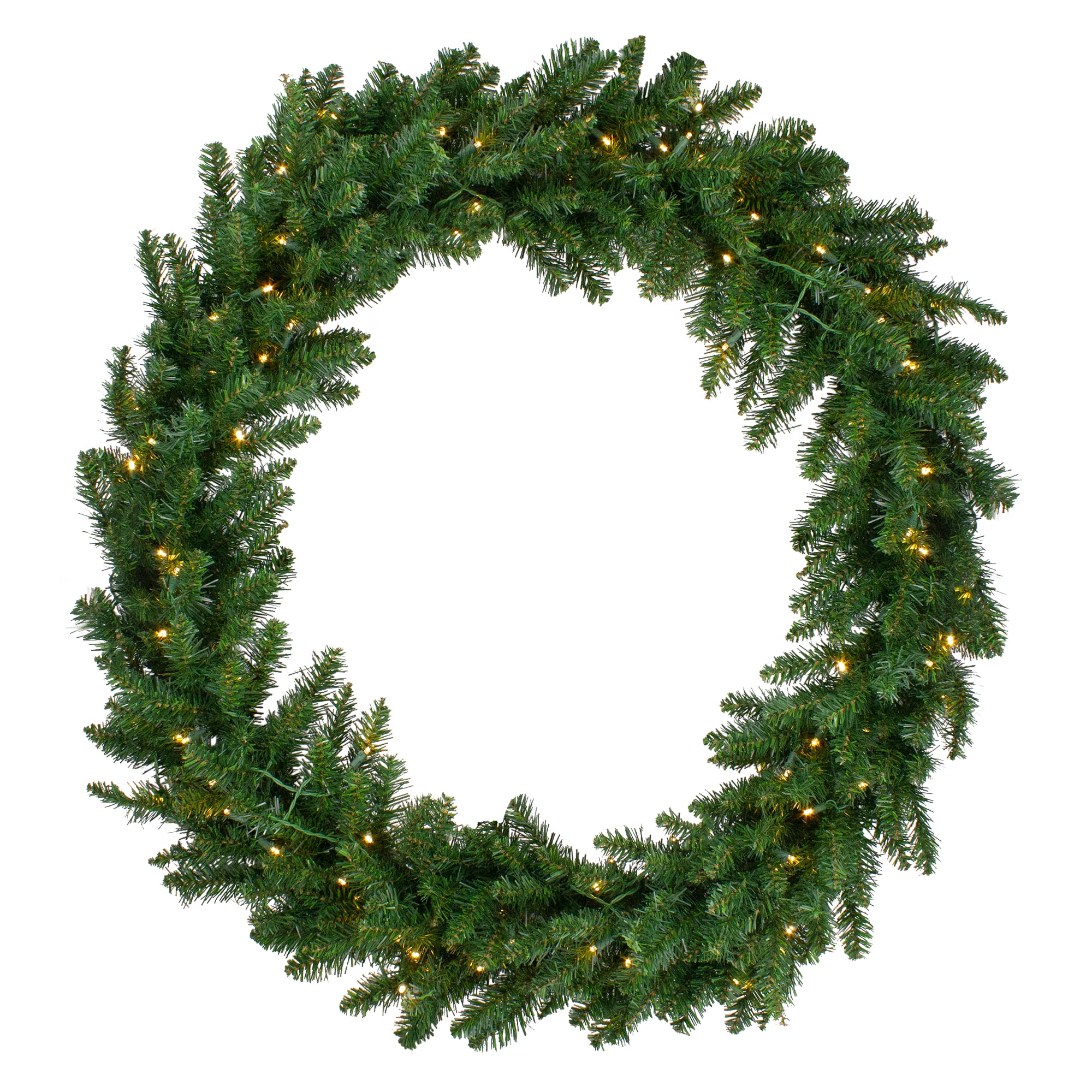 Northlight 60-in Pre-lit Indoor/Outdoor Green Fir Artificial Christmas Wreath #32266446