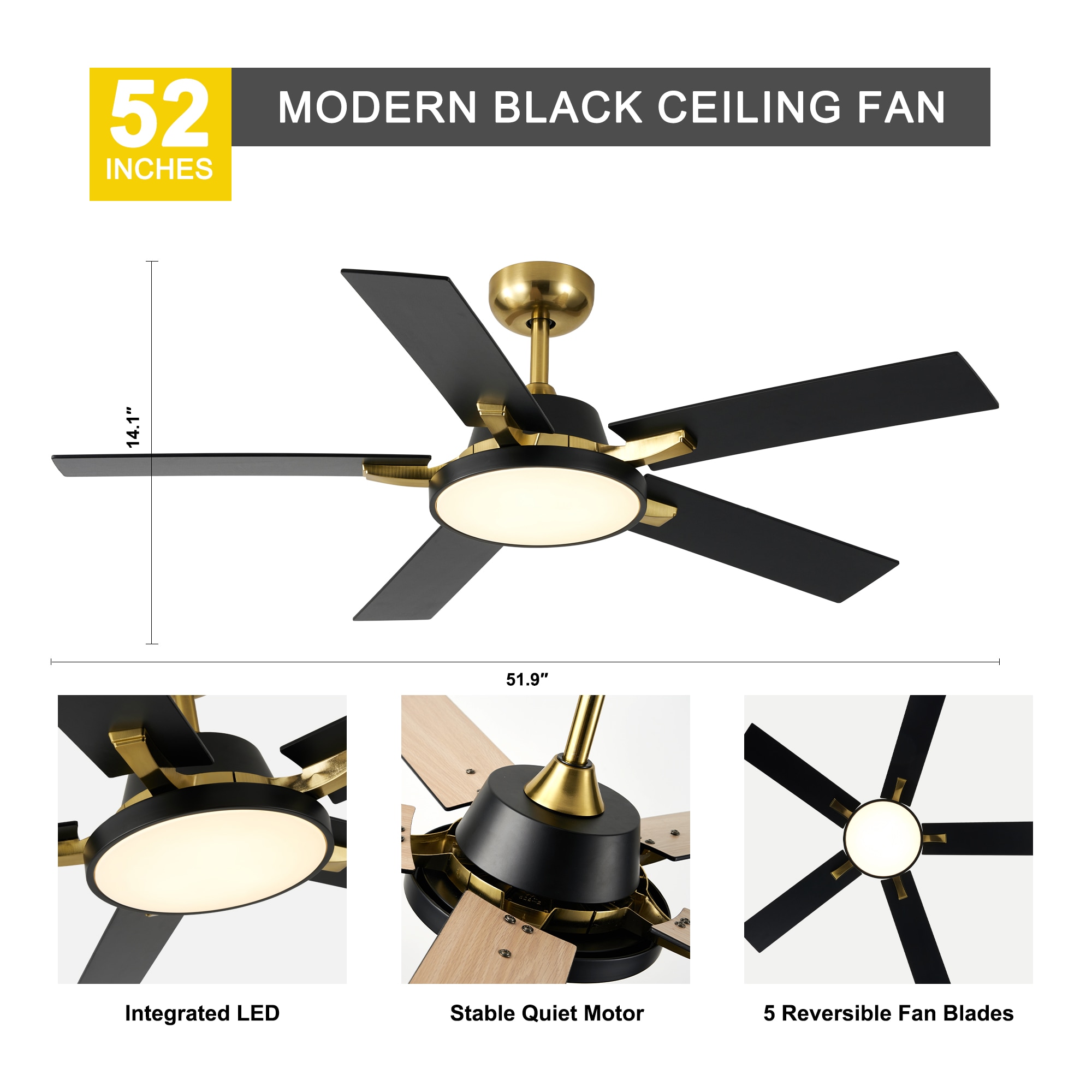 Oaks Decor BD5222HWJ Ceiling-Fans - View #6