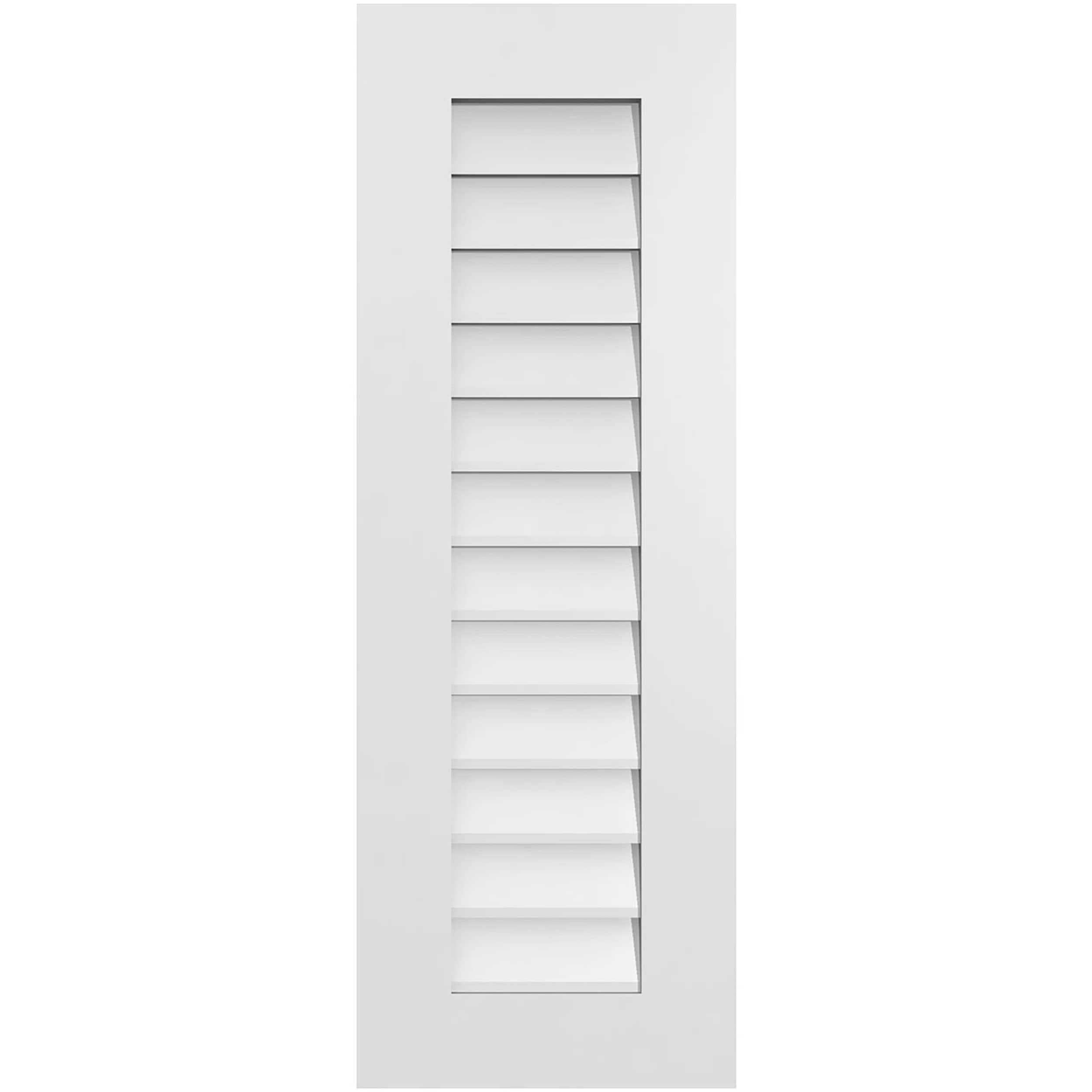 Ekena Millwork GVPVE14X4001SN 14-Inches x 40-Inches Off-white Rectangle PVC Gable Louver Vent