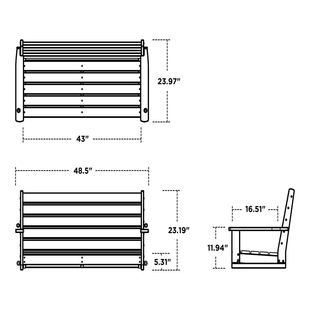 Trex Outdoor Furniture TXMNS485CW Swing-Gliders - View #3